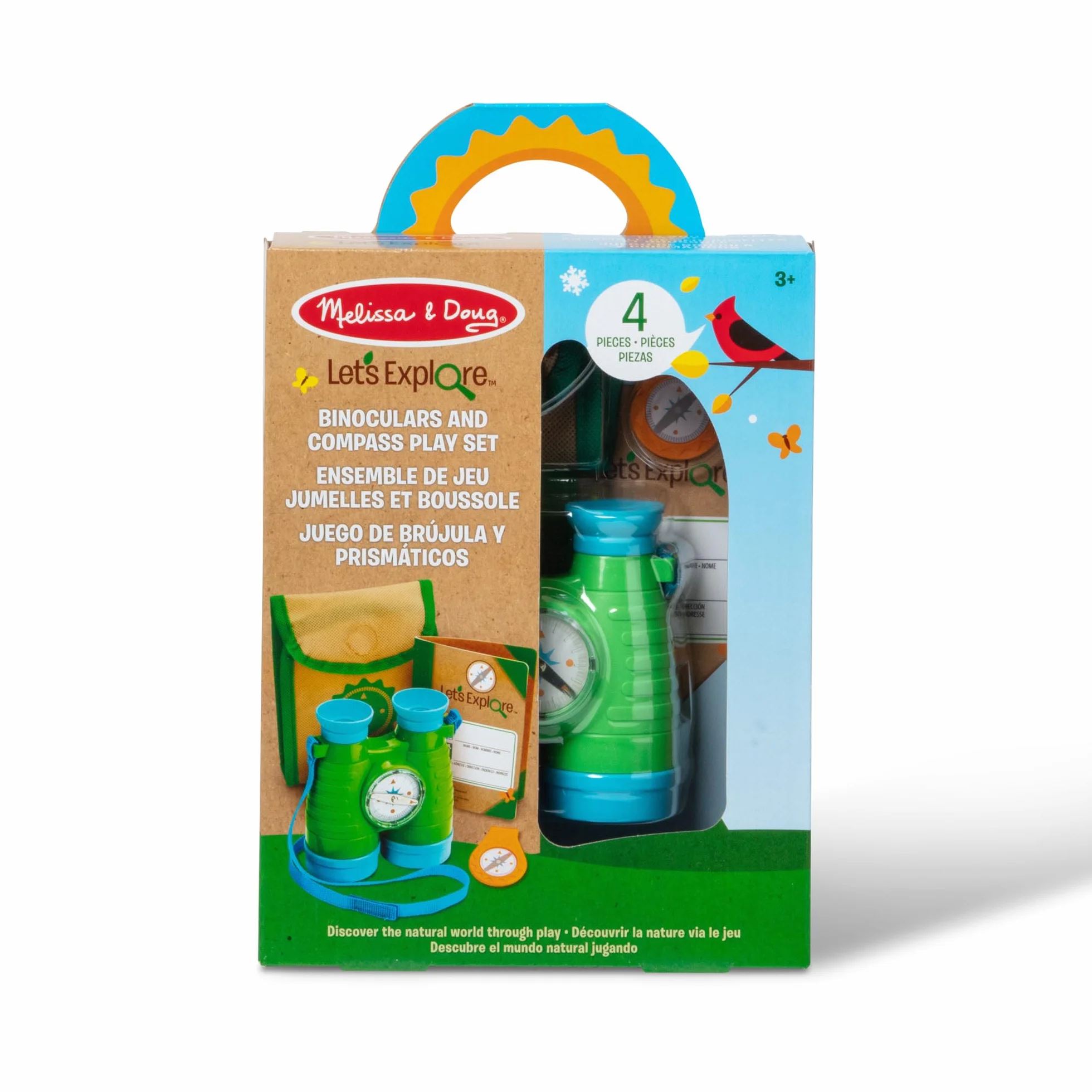 Melissa & Doug Let's Explore zestaw lornetek i kompasu, od 3 roku, prezent dla chłopca lub dziewczynki, 40818