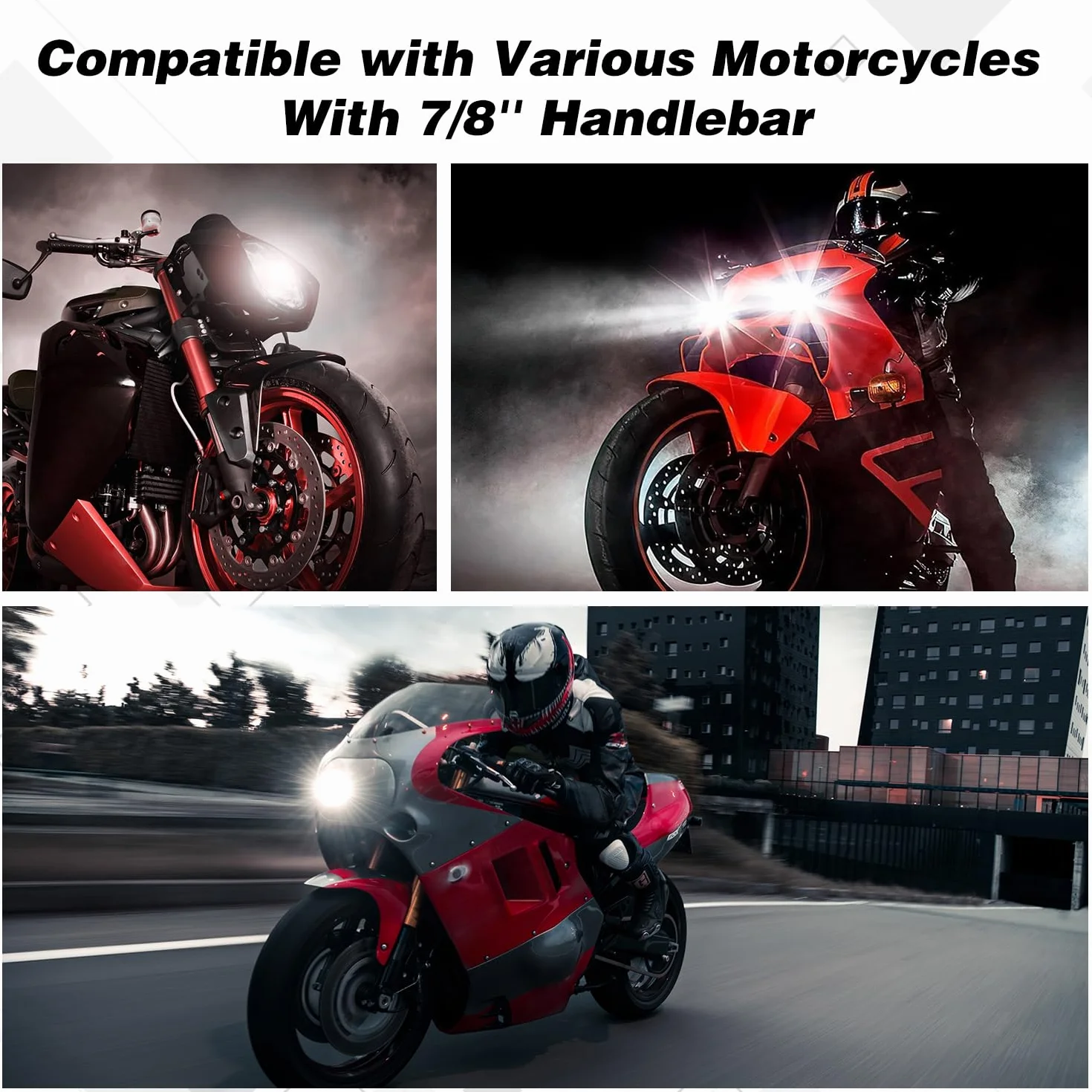 Erato Zestaw okablowania światła LED do motocykla, 2 przewody, nylonowa wiązka przewodów 7/20.3 cm, przełącznik kierownicy, 12 V, 40 A, przekaźnik 10 A, bezpiecznik rzędowy, 18 AWG, do listwy