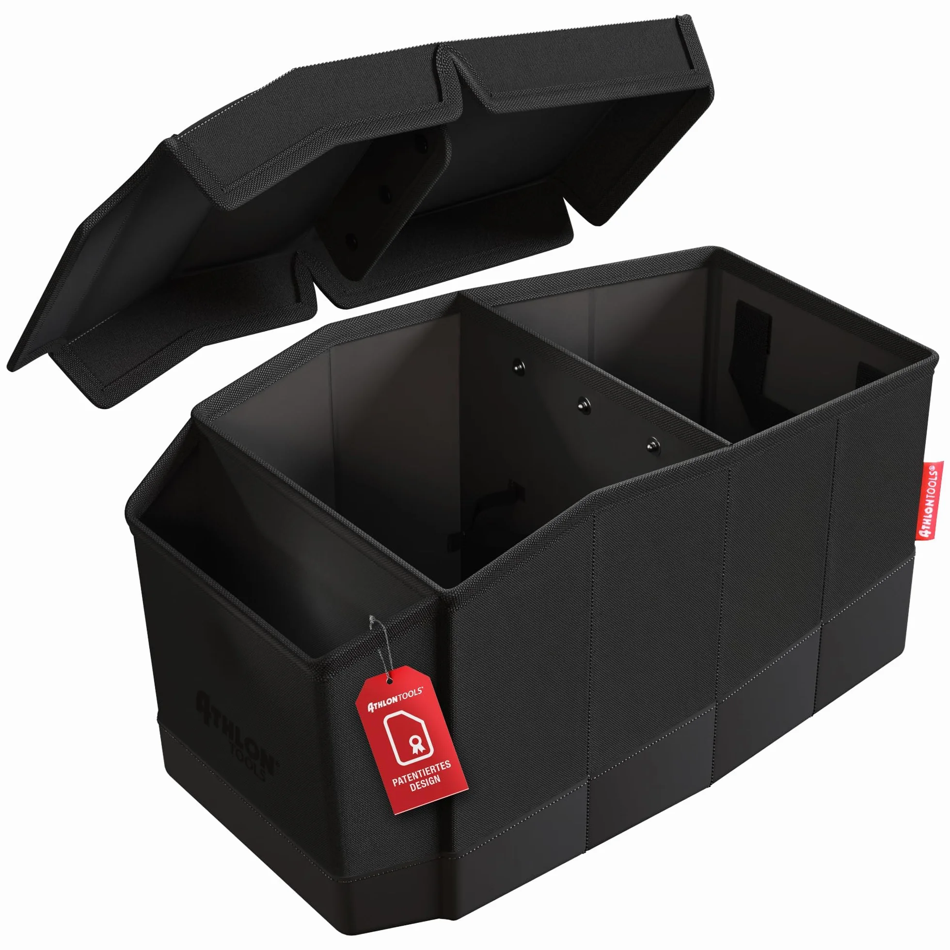 ATHLON TOOLS Organizer na środkowe siedzenie z pokrywą – uniwersalna skrzynka samochodowa z zapięciem magnetycznym