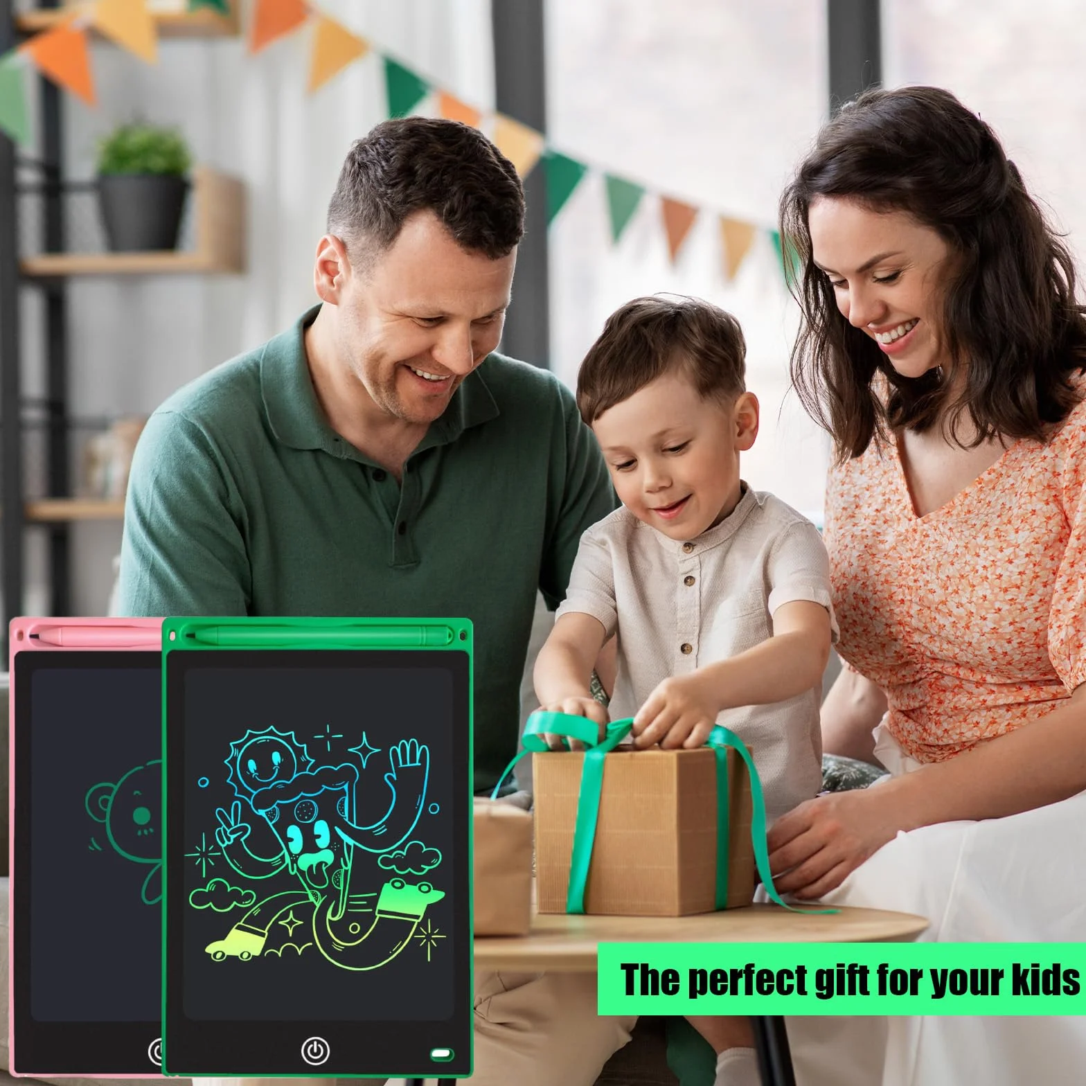 2-pak tabletów do pisania LCD, kolorowa tablica Doodle Board dla dzieci, elektroniczny rysunek, tablet do rysowania, prezenty dla dzieci w wieku 3-10 lat (niebieski i zielony)