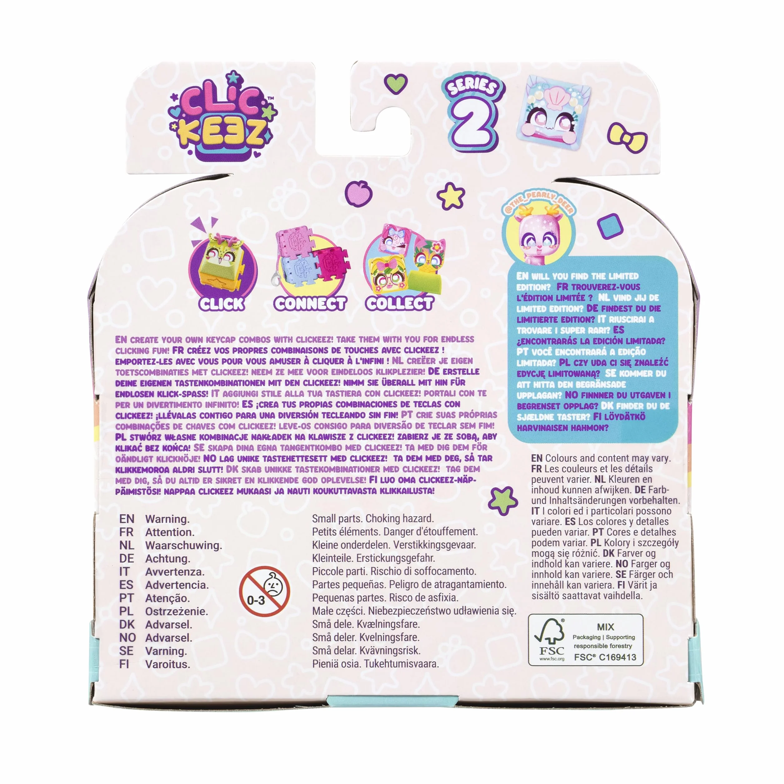 Goliath - CLICKEEZ Multipack Series 2 - 5 figurek klawiszy Kawaii z kliknięciem - nasadka na klucze - zabawka Fidget Toy - sensoryczna zabawka z efektem ASMR - 30+ modeli kolekcjonerskich - od 6 lat