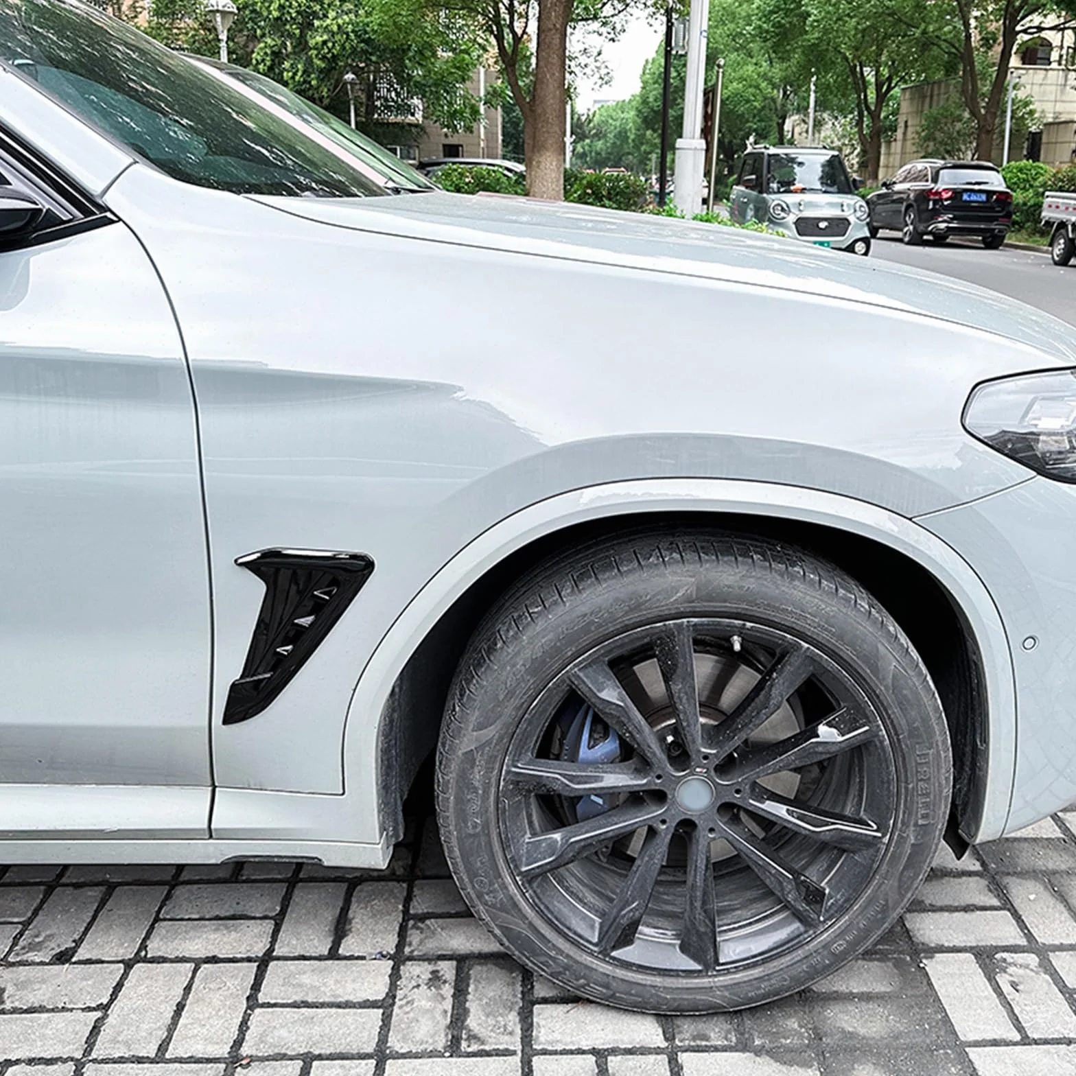 BMW X3 X4 G01 G02 M Sport 2018-2023 błotnik boczny osłona wentylacyjna włókno węglowe czarny