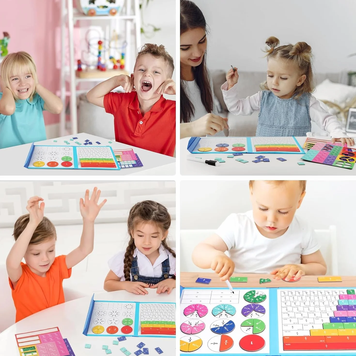 Arytmetyczna zabawka edukacyjna, materiał ułamkowy, magnetyczna łamigłówka do nauki, 9 kolorów, do matematyki, do matematyki, materiałów matematycznych