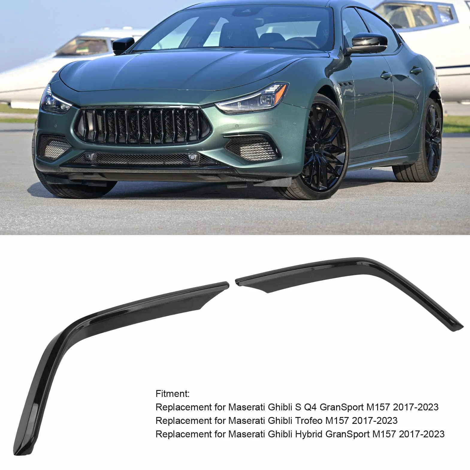 VOBor Nakładki Na Wargi Zderzaka Przedniego Błyszcząca Czarna Kratka Pasek Pokrywa Osłonowa Spoiler Zamiennik Dla Maserati Ghibli S Q4 GranSport M157