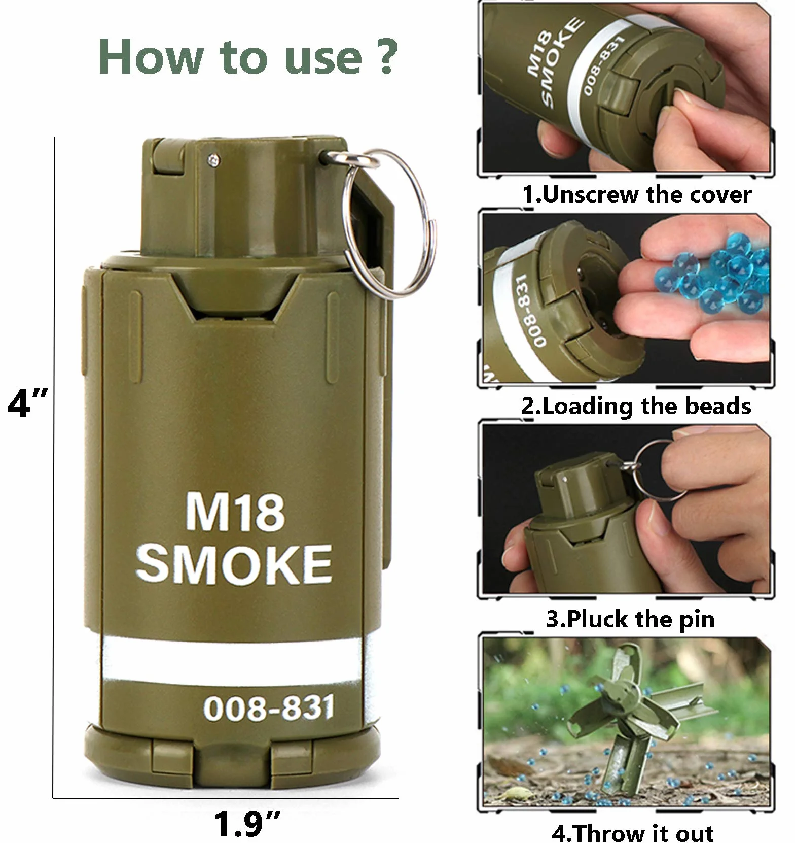 Zhongren Granaty ręczne zabawka wojskowa taktyczna CS Airsoft granat zabawki do gry bitewnej wkład BB prysznic rywalizacja do odgrywania ról sukienka zestaw do zabawy prezent dla 14+