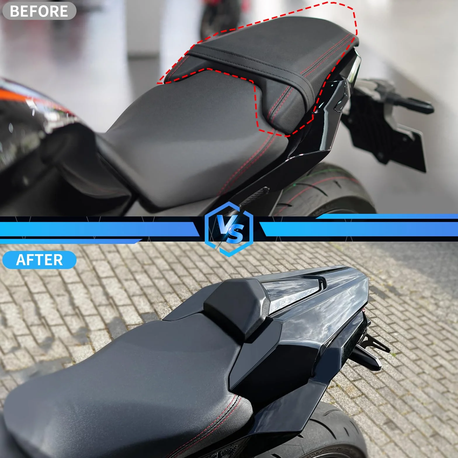 Pokrowiec na tylne siedzenie motocykla Ho&n&da CB650R CBR650R 2019-2023 czerwony