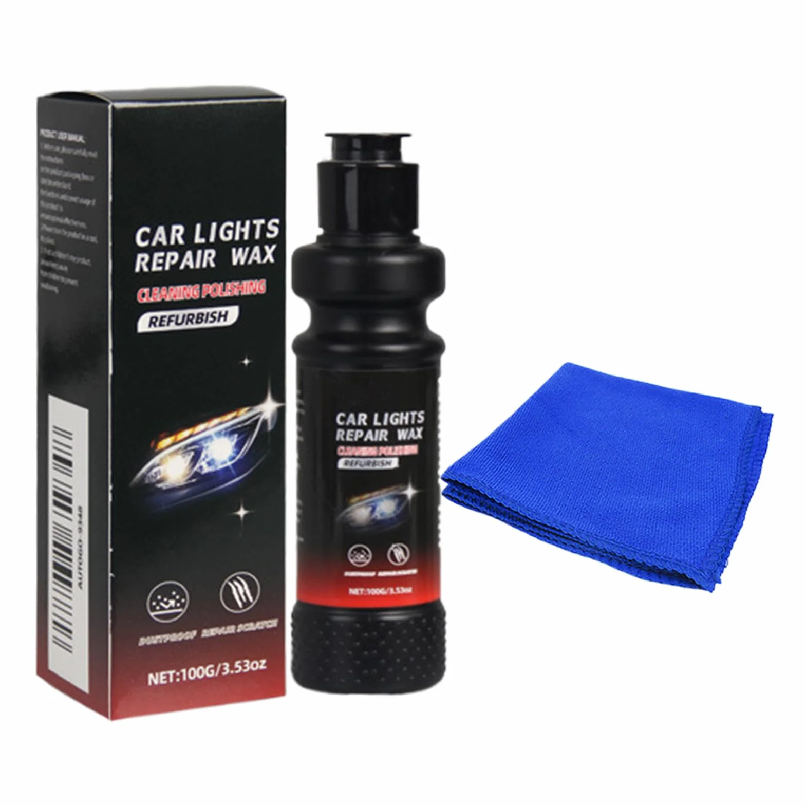 Zestaw do czyszczenia reflektorów – 120 ml politura do reflektorów samochodowych – środek czyszczący do samochodów osobowych i ciężarowych, kamperów, renowacji, kierowców, podróży, renowacji