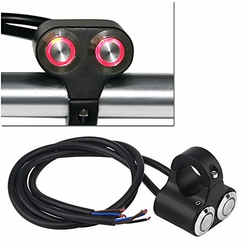 przełącznik kierownicy przełącznik sterujący kierownicy motocykla włączanie/wyłączanie ręczny przycisk powrotu 7/8 cali 22 mm uniwersalny przełącznik reflektorów wskaźnik LED ze stopu aluminium (typ