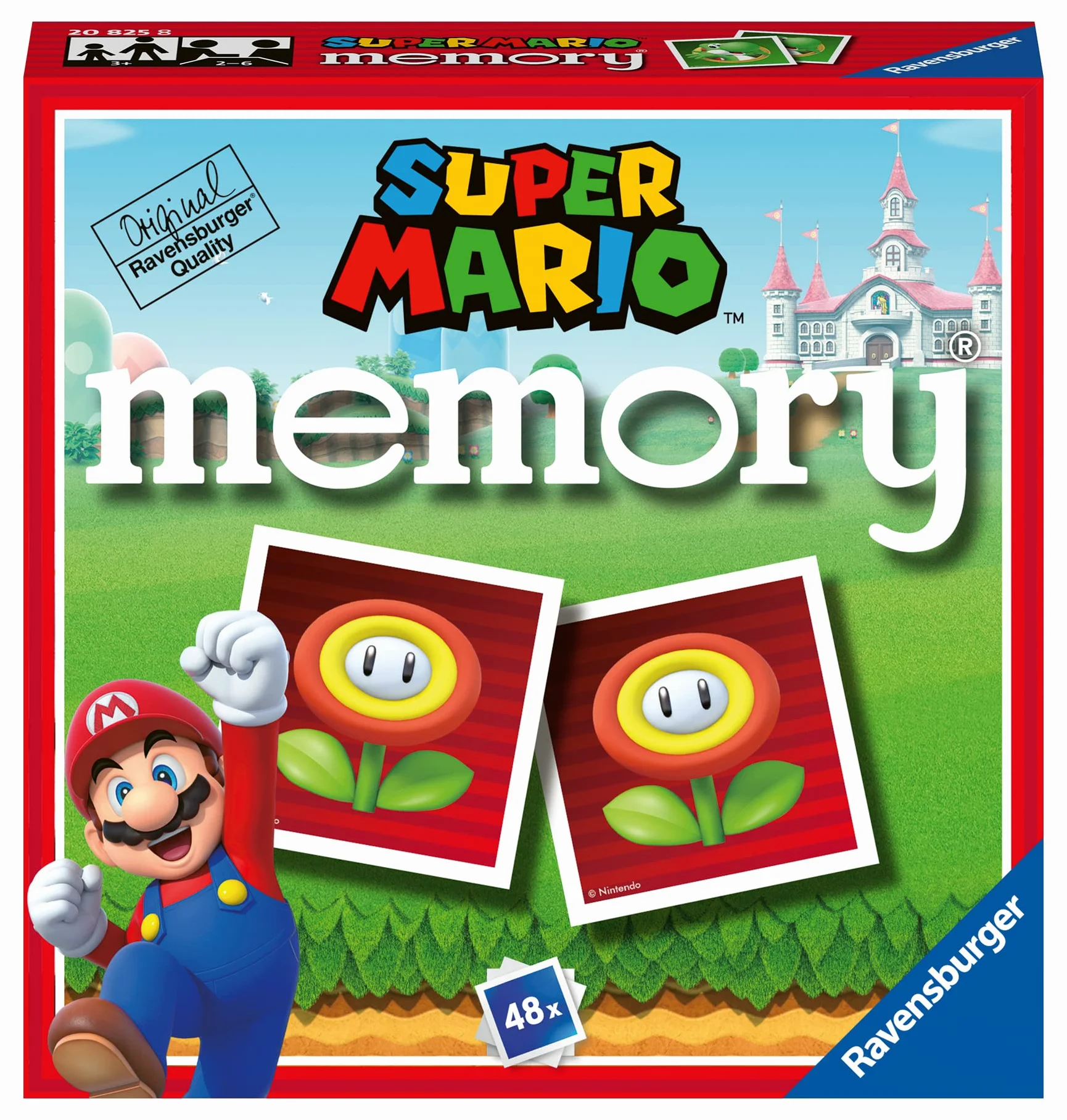 Ravensburger Memory Super Mario, gra planszowa, gra planszowa dla dzieci w wieku 3 lat lub starszych, 48 kart, 2 do 6 graczy, wersja włoska