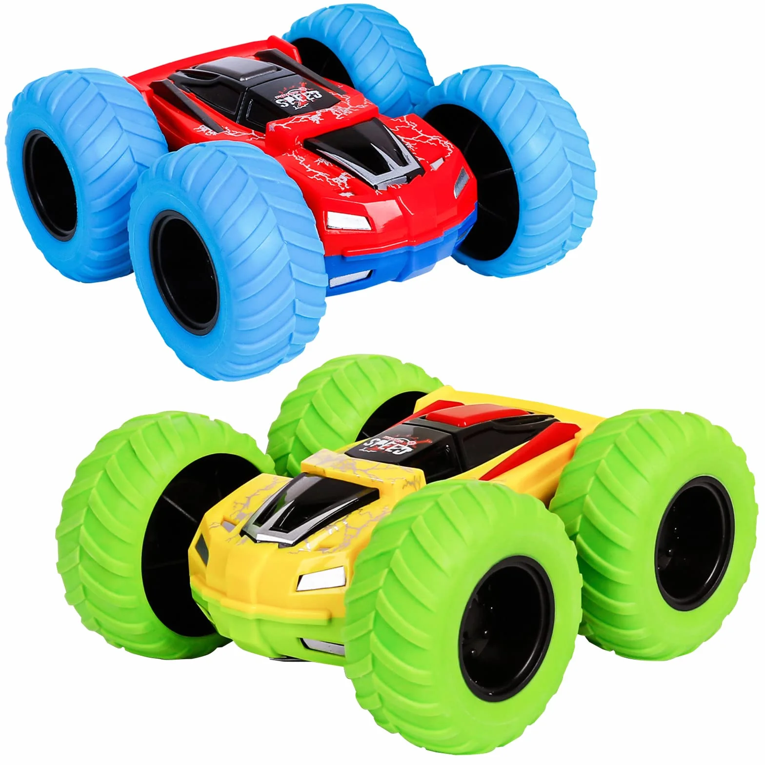 m zimoon Wyciągany samochód, bezwładność Monster Truck samochodziki dwustronne pojazdy napędzane tarciem pojazd push and go pojazd min samochód gumowe koła samochody zabawki prezenty urodzinowe dla
