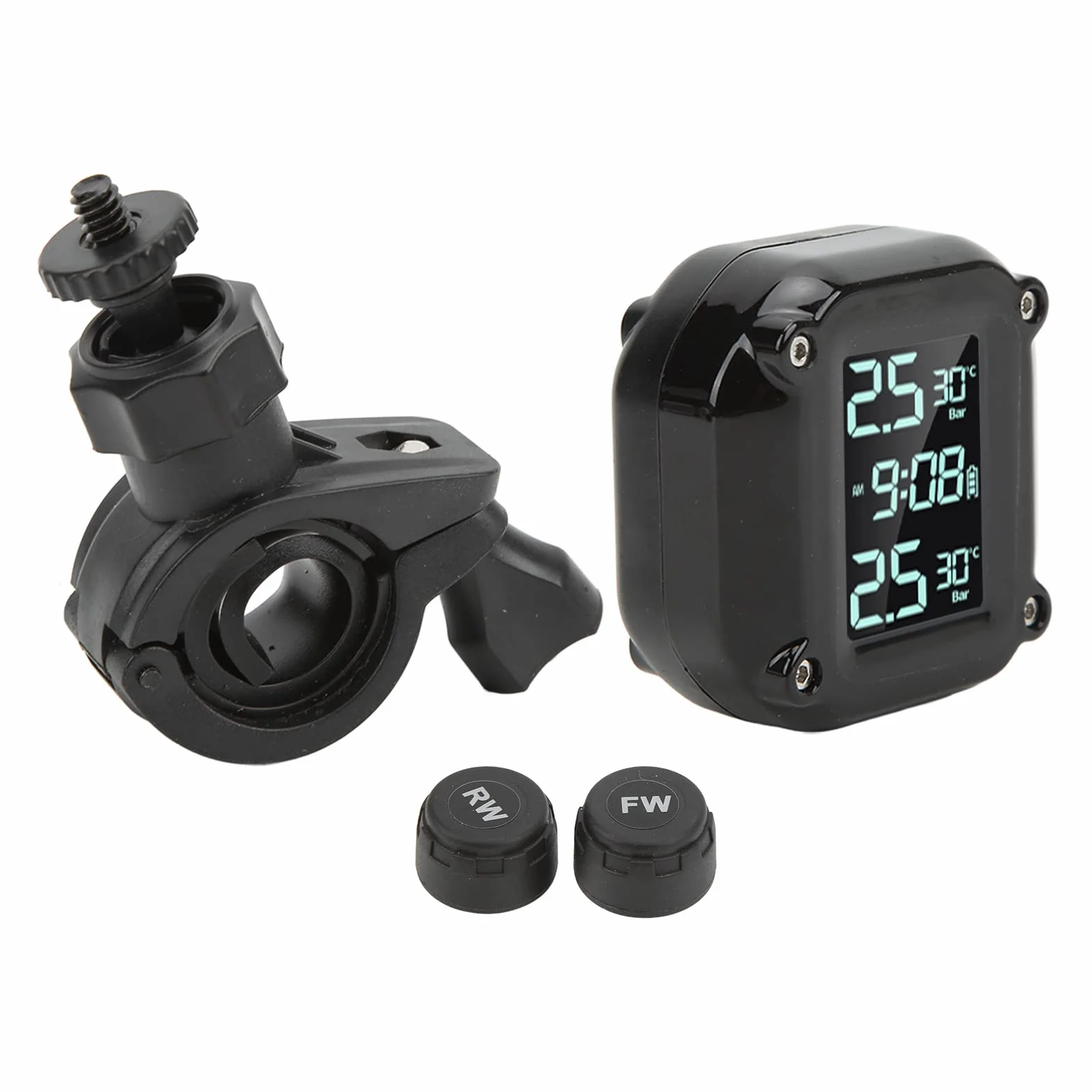 System Monitorowania Ciśnienia w Oponach Motocykla Ekran LCD IP67 Wodoodporny System Bezpieczeństwa TPMS Jazda 2 Czujniki Ładowanie USB
