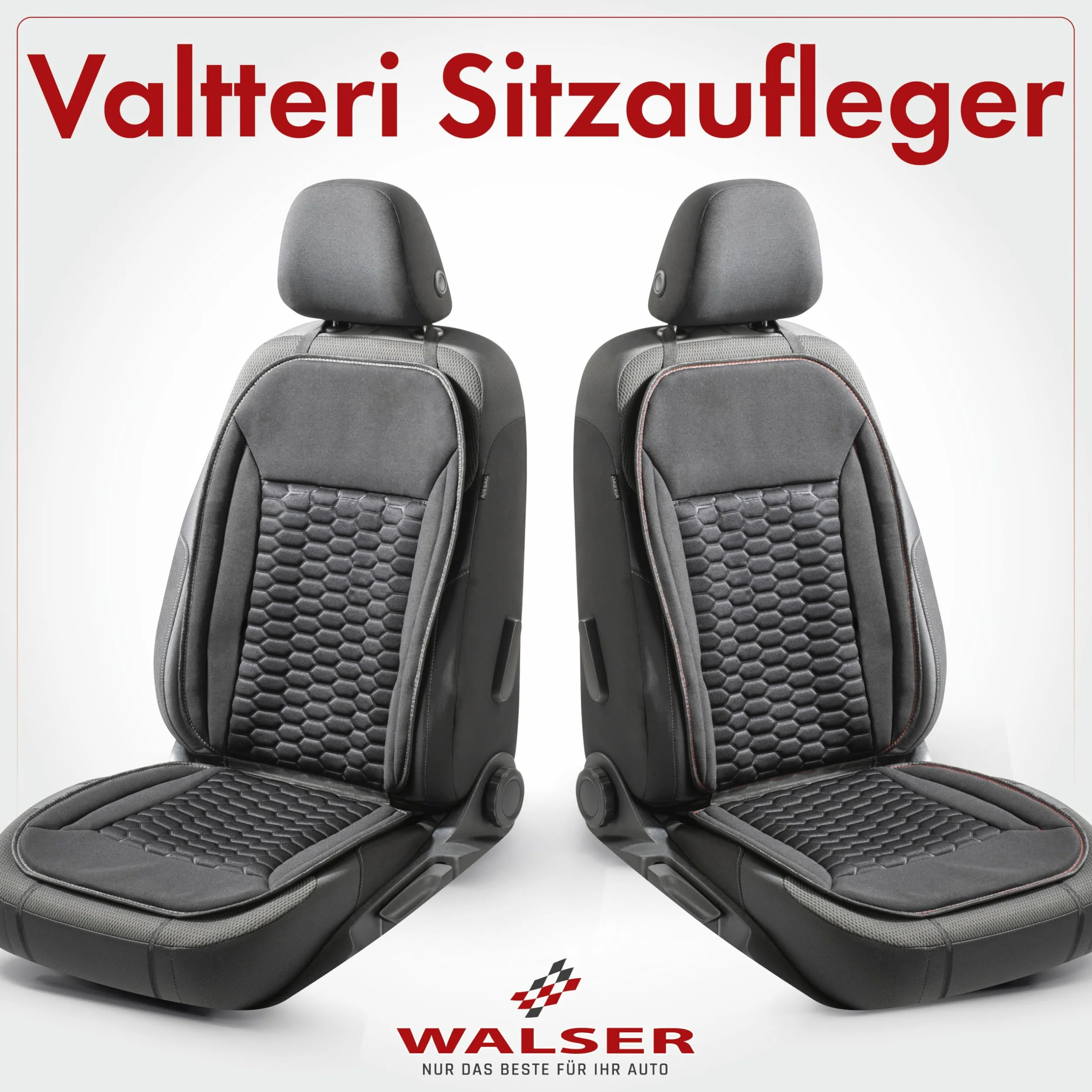 Walser Valtteri uniwersalna nakładka na fotel samochodowy czarno-szara ochraniacz na przednie siedzenia