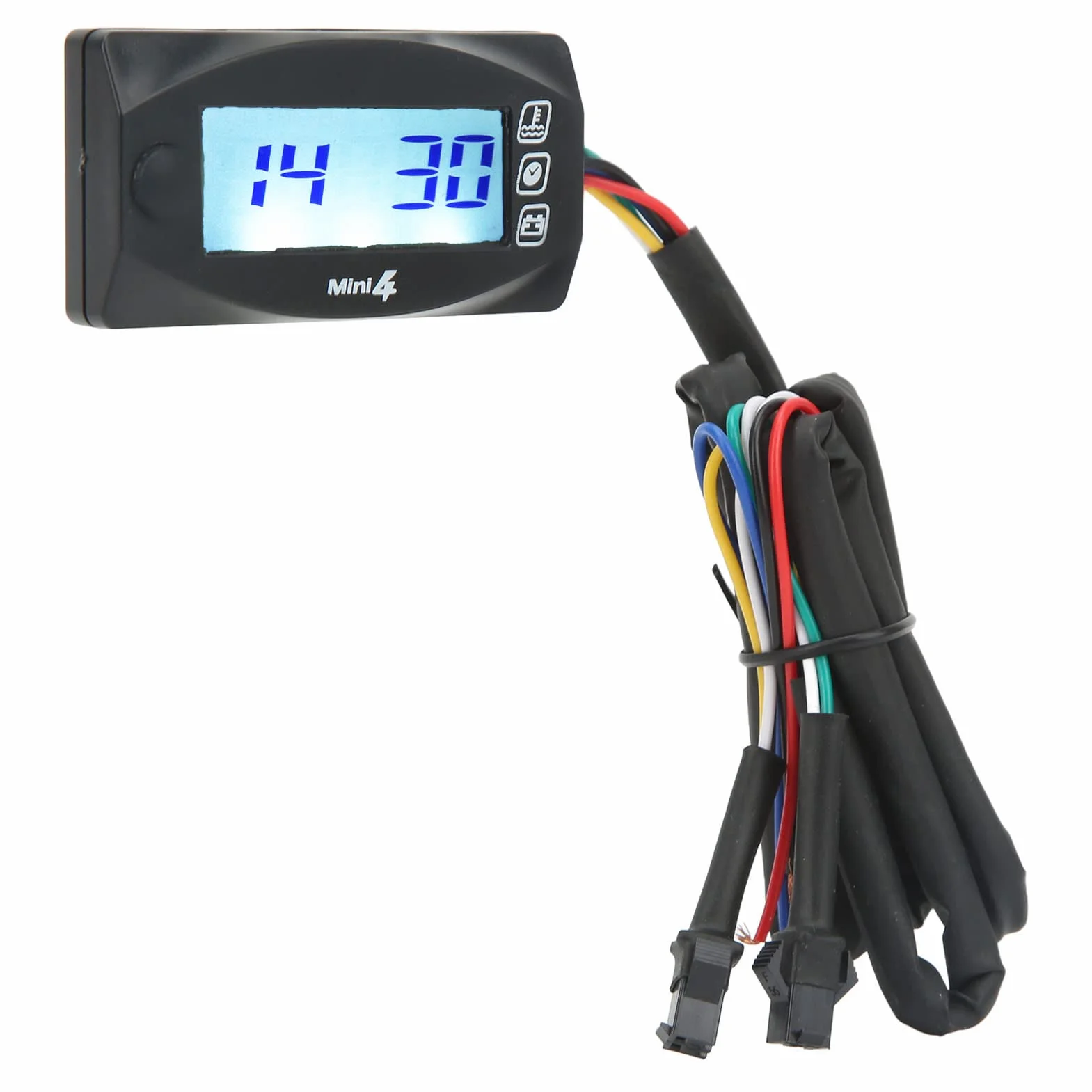 Termometr Motocyklowy, 4 w 1 Temperatura Wodnego Czas Wskaźnik Napięcia LCD Cyfrowy Wyświetlacz DC12V Uniwersalny do Motocykla (M12*1.5)