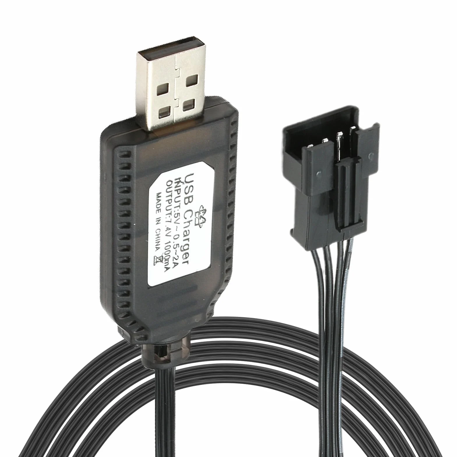Kabel USB do ładowania RC Ładowarka uniwersalna z wtyczką SM-4P do akumulatora 2S 7,4 V LiPo kompatybilny z samochodem RC / samochodem / samolotem / dronem / RC i innymi zdalnie sterowanymi zabawkami