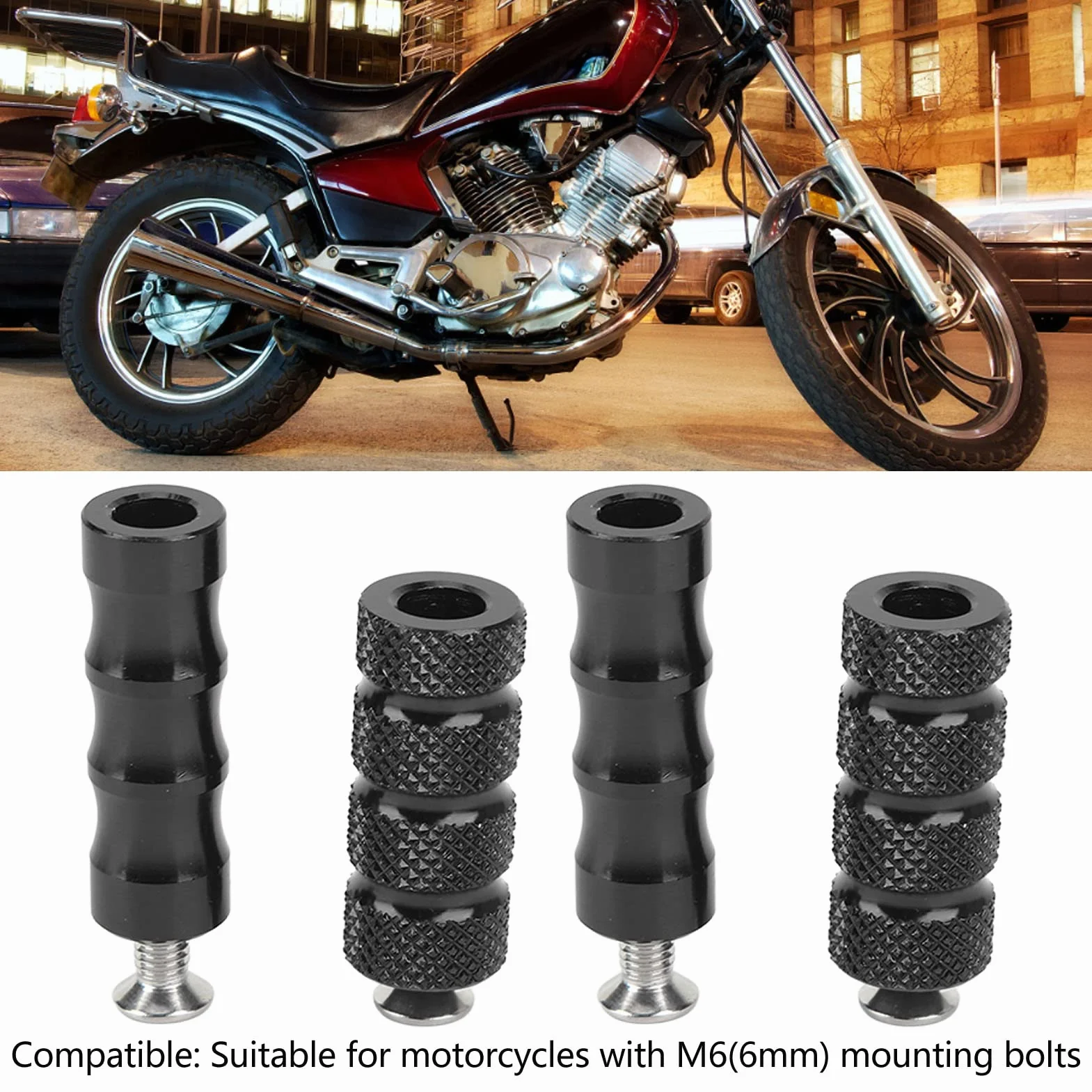 Motocykl Shifter Podnóżki Motocykl Hamulec Zmiany Biegów Podnóżek CNC Proces Poszycia Precyzyjne Dopasowanie do M6 6mm śruby Mocujące Motocykl (Czarny)