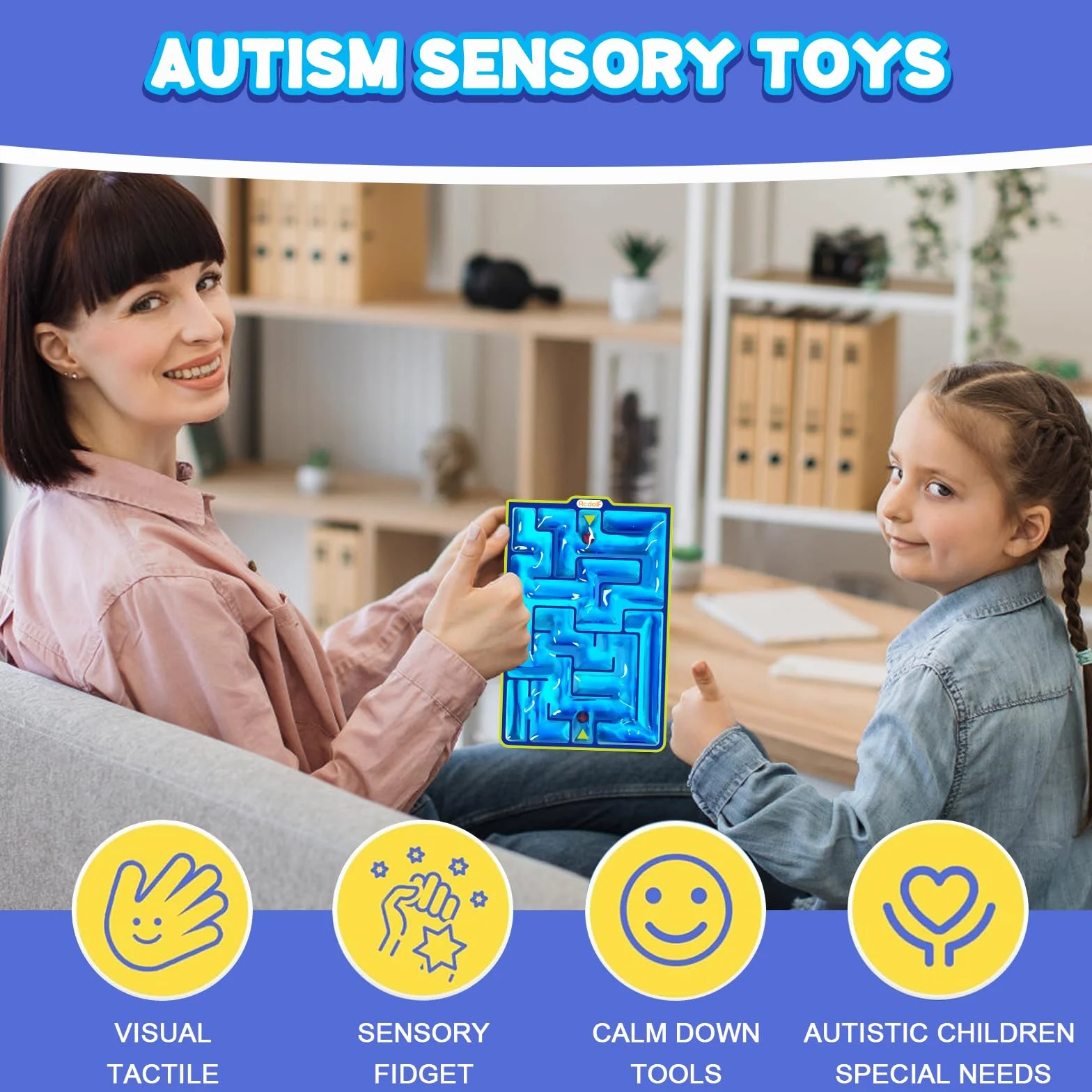 Zabawki sensoryczne z labiryntem - wypełnione żelem zabawki sensoryczne dla dzieci, młodzieży, autyzmu i specjalnych potrzeb, uspokajające w przypadku stresu i lęku