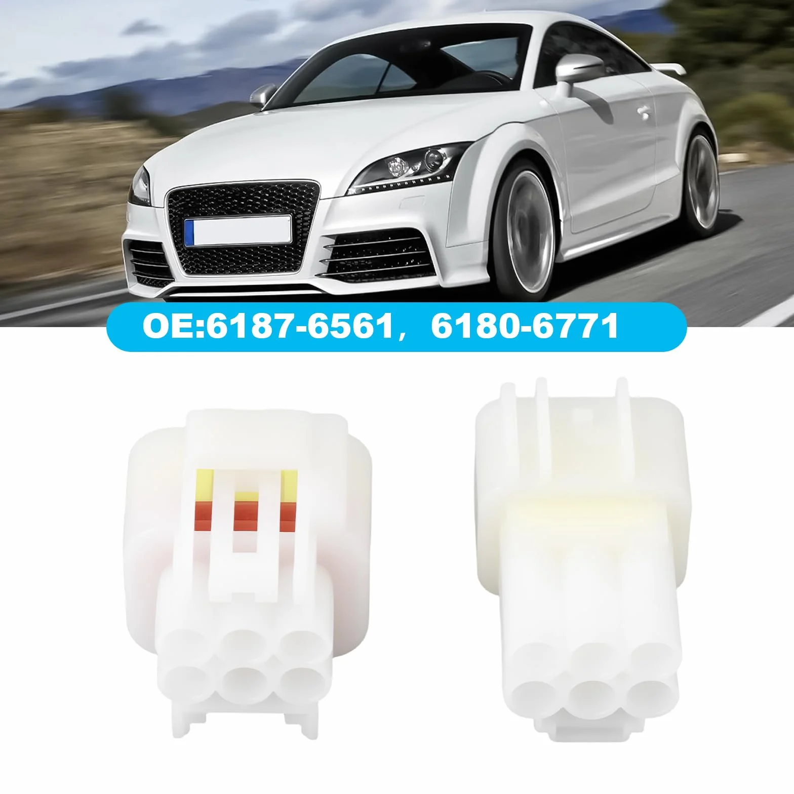 2 zestawy 6-pinowych wodoodpornych złączy elektrycznych 6187-6561 6180-6771 do samochodu, motocykla, ATV, UTV, skutera, ciężarówki