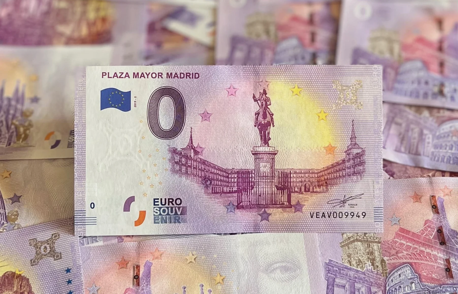 Oryginalne prezenty - Personalizowany banknot Plaza Mayor of Madrid - Nadruk na papierowych pieniądzach - Oryginalne upominki ślubne - Projekt banknotu - Pamiątka Euro