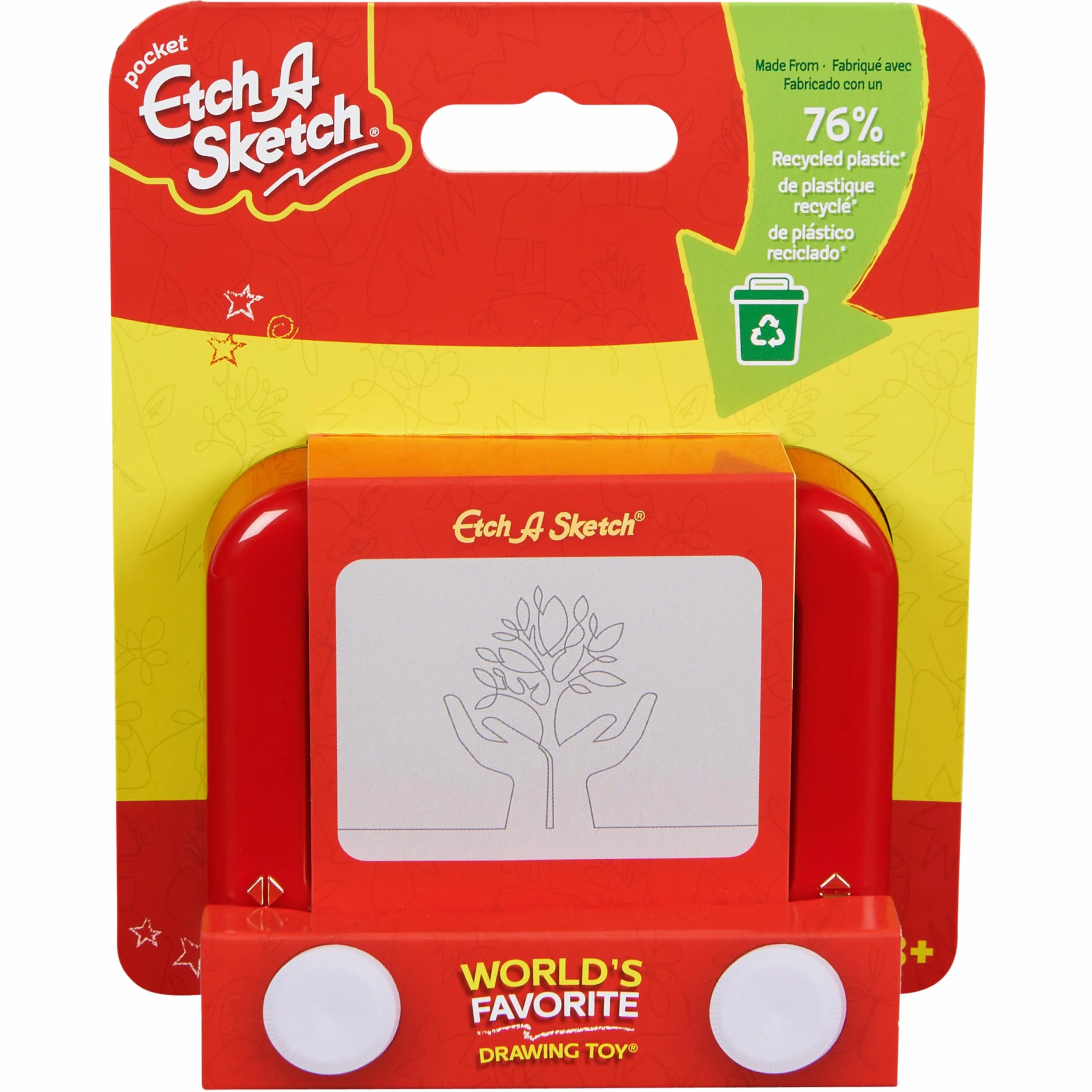 Etch A Sketch - wersja z recyklingu - Twórz niekończące się rysunki za pomocą tego magicznego ekranu - Format podróży do zabrania wszędzie - Zabawka dla dzieci 3 lata i więcej - Kreatywna zabawka do