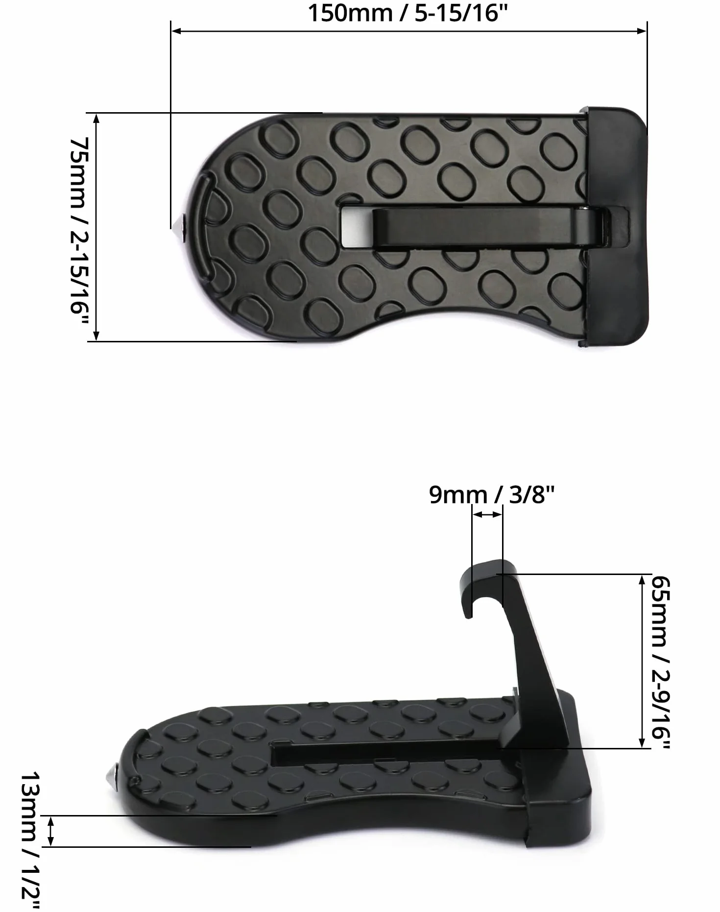 QWORK® krok drzwi samochodu składana drabina składana pedał drzwi samochodu, z młotkiem bezpieczeństwa, wielofunkcyjny dla większości SUV jeep truck mini pojazdów