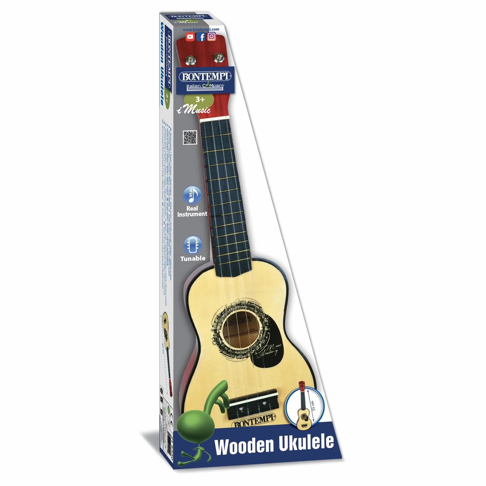 Bontempi - Wodden ukulele, 52,5 cm (215330)