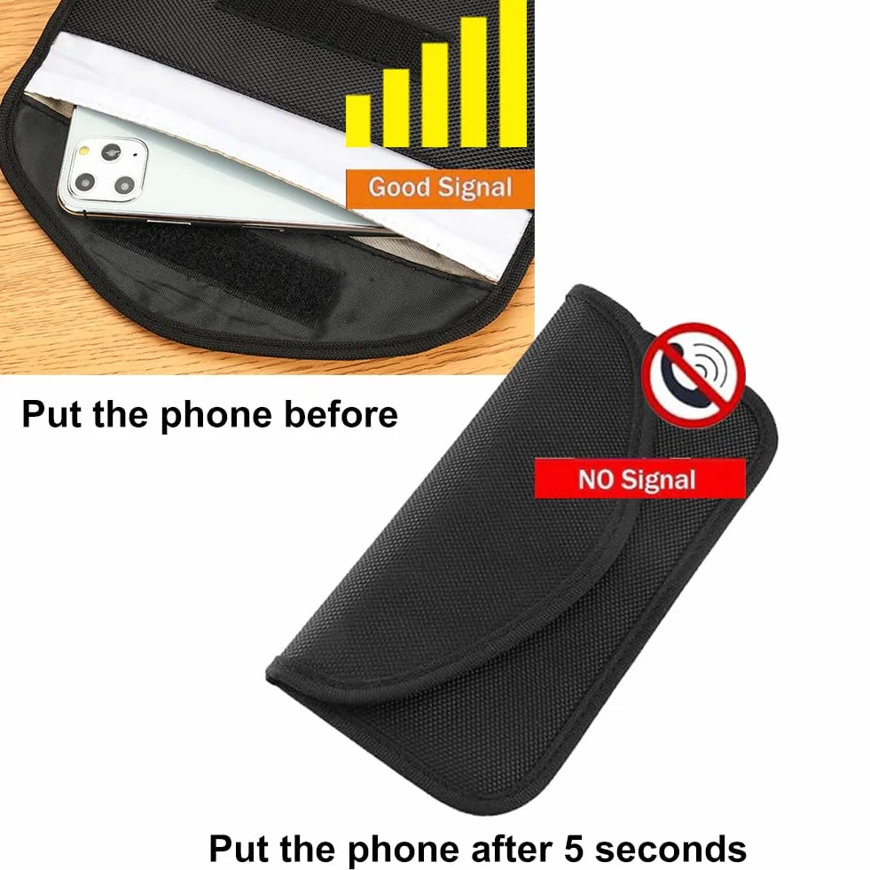 Etui blokujące sygnał Faraday Pouch, etui blokujące sygnał RFID, etui ochronne na kluczyk samochodowy, 10 cm x 19 cm