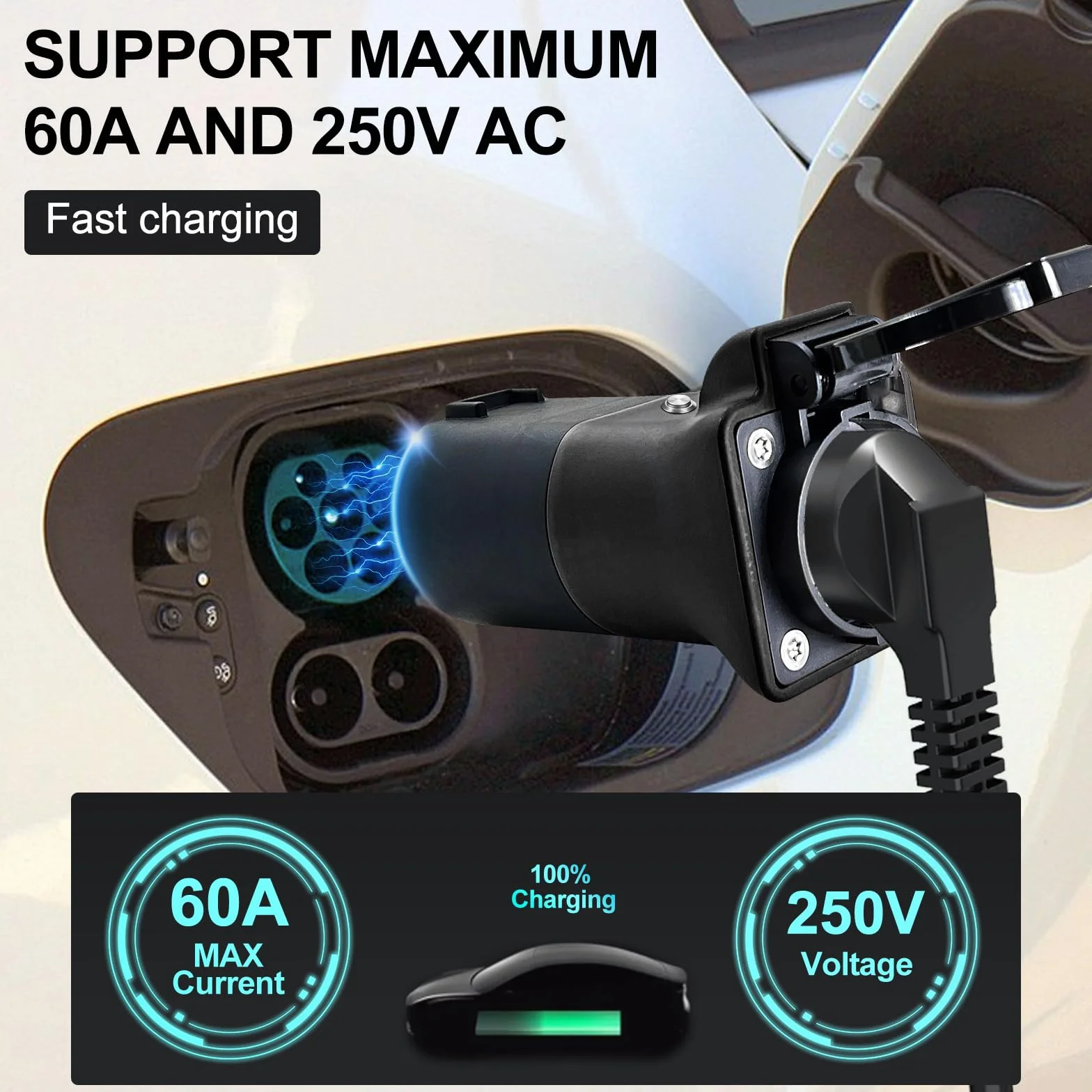 VOBOR Adapter V2L do EV Typ 2 do Schuko 3,5 KW 16A 220V pojazd ładunkowy, kompatybilny z MG4, MG5, MG ZS, woda i kurz (zawiera żelazo)