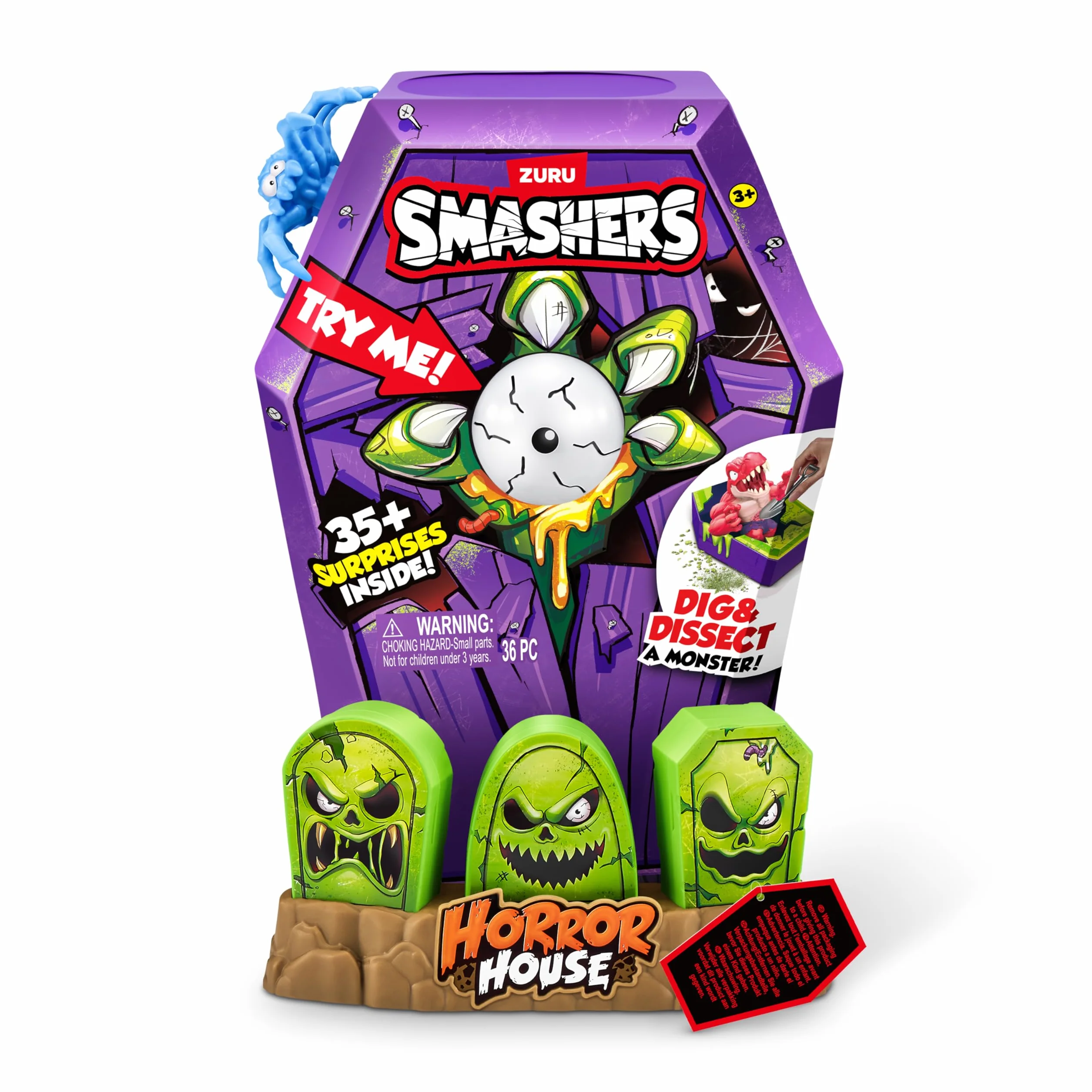 Smashers Mega Horror House od ZURU Interaktywna Zabawka kolekcjonerska dla dzieci i nastolatków, Large (30 cm) (Shark)