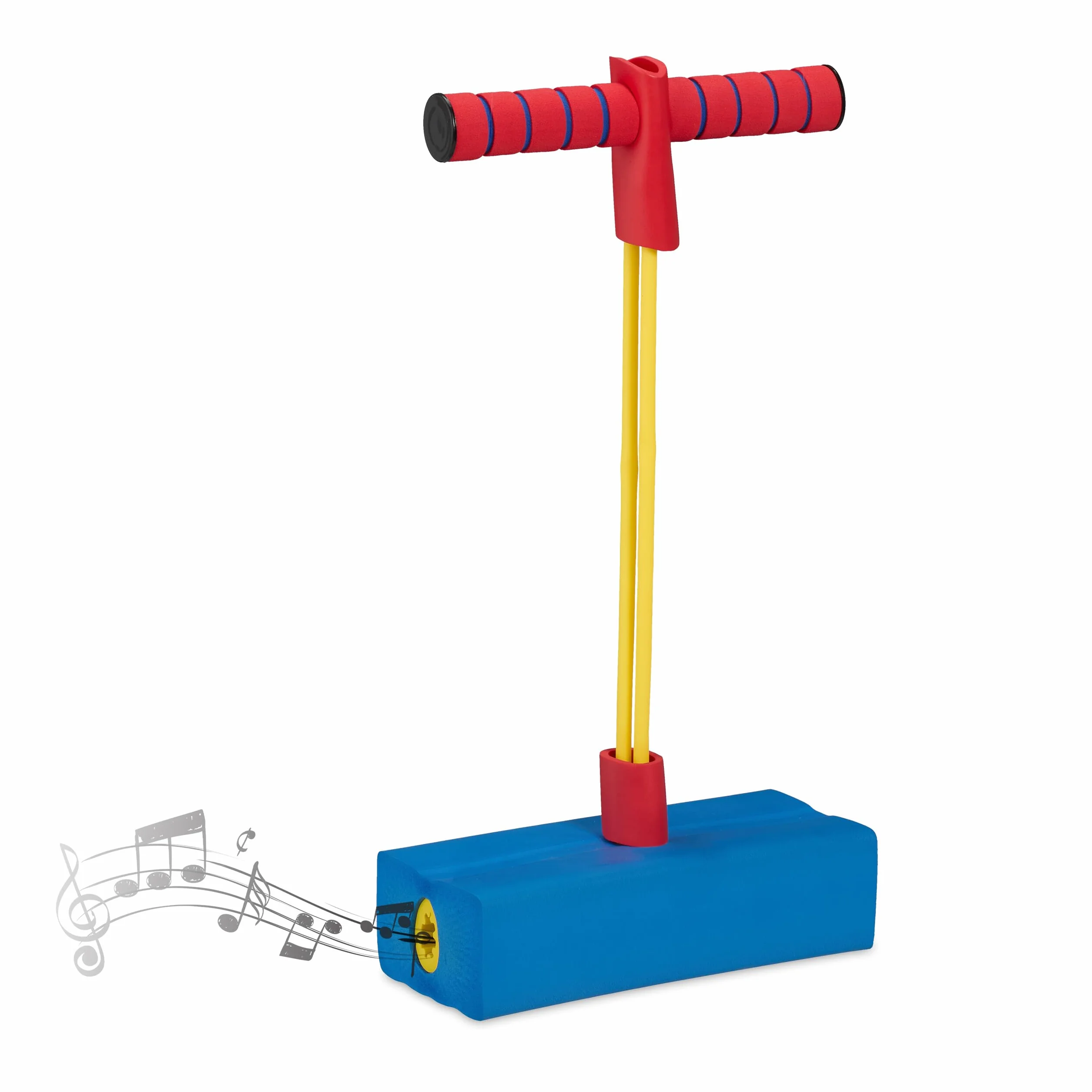 Relaxdays Pogo Jumper dla dzieci, do 80 kg, zabawka do skakania na zewnątrz, bungee hopper, z piszczeniem, pianka, kolorowa