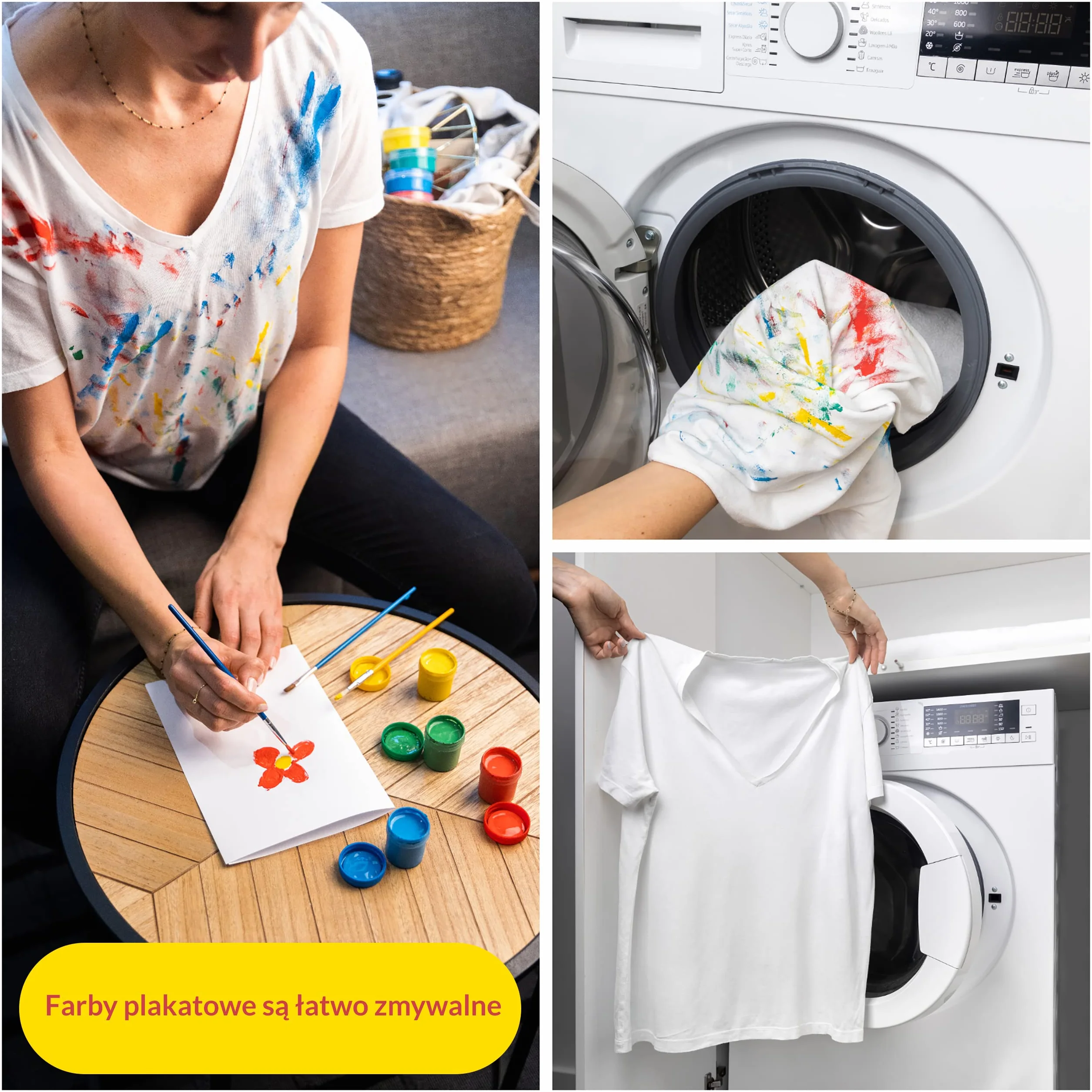Creative Deco Zestaw Farb Plakatowych dla Dzieci | 20 ml x 6 + 1 Różnokolorowych Słoiczków | Nietoksyczne | Podstawowe Żywe i Intensywne Kolory | Idealne Dla Początkujących Dzieci Studentów i Artystów