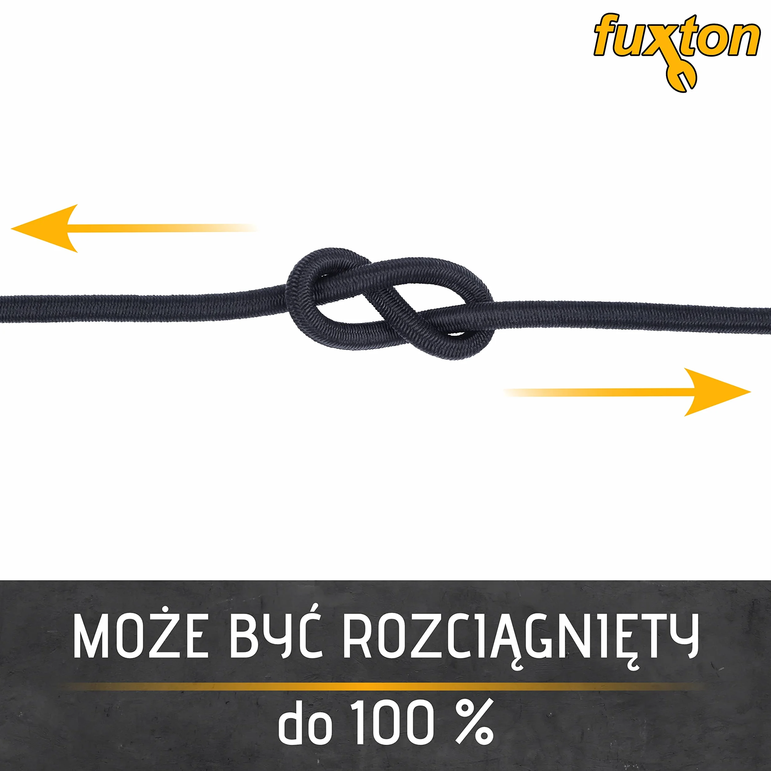 Fuxton Linka gumowa 6 mm x 10 m, bungee cord marine, czarna