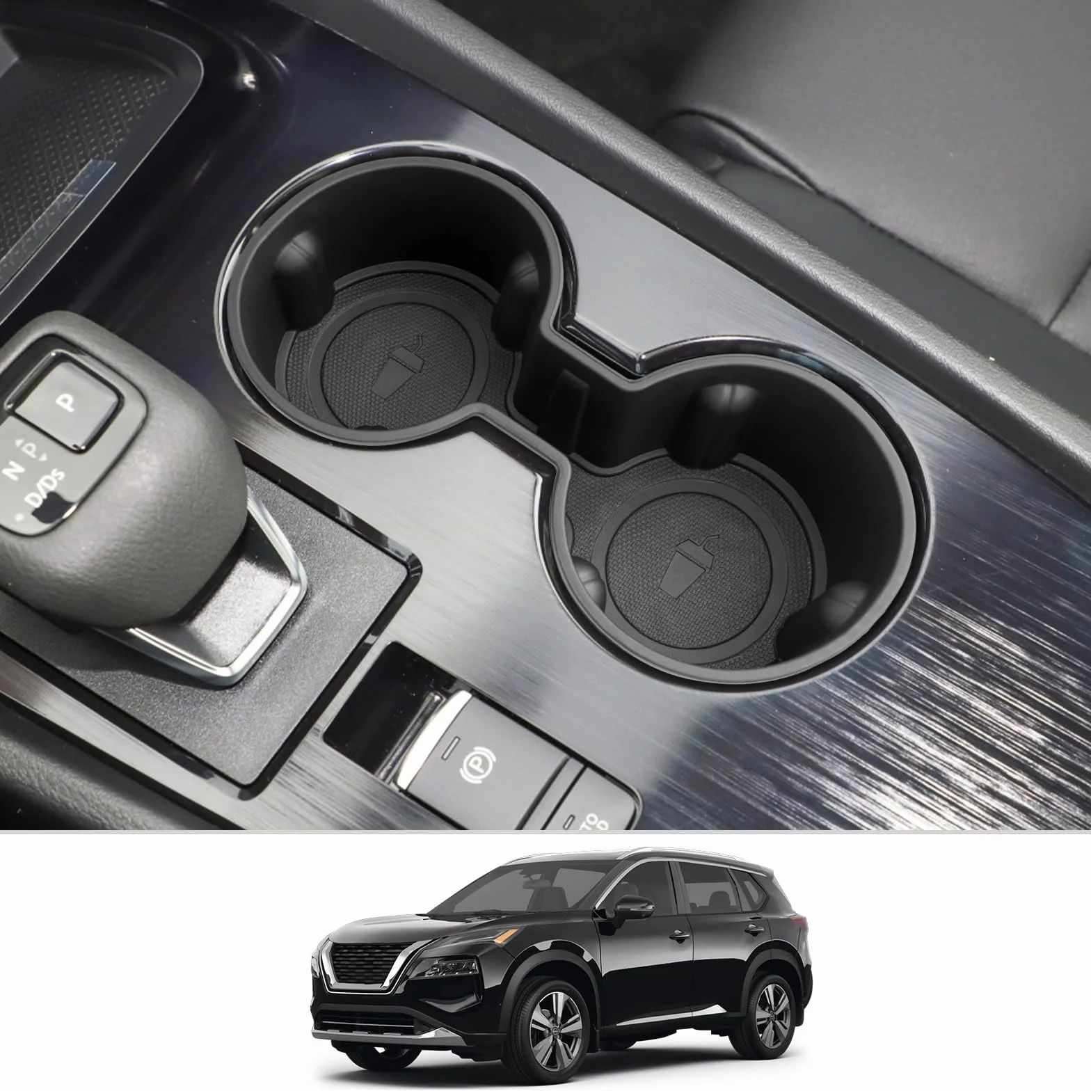 CDEFG Kompatybilny z Nissan X-Trail T33 e-Power/Hybrid 2024, 2022, 2023, 2025, do konsoli środkowej, uchwyt na napoje, uchwyt na kubek, wodę, uchwyt na butelki, X-Trail T33 2024, akcesoria TPE