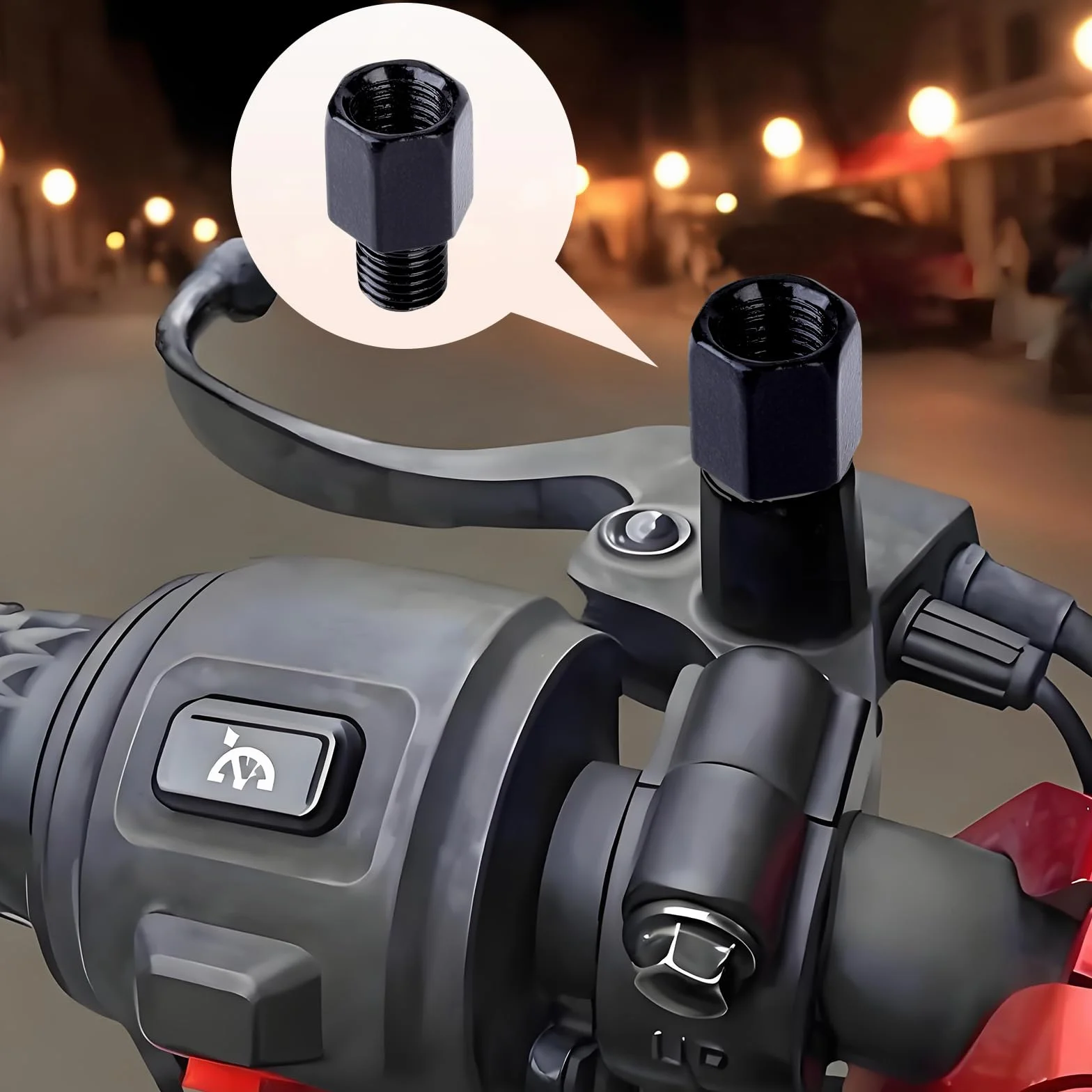 Adapter lusterek motocyklowych M10 gwint prawy na lewy 2 sztuki