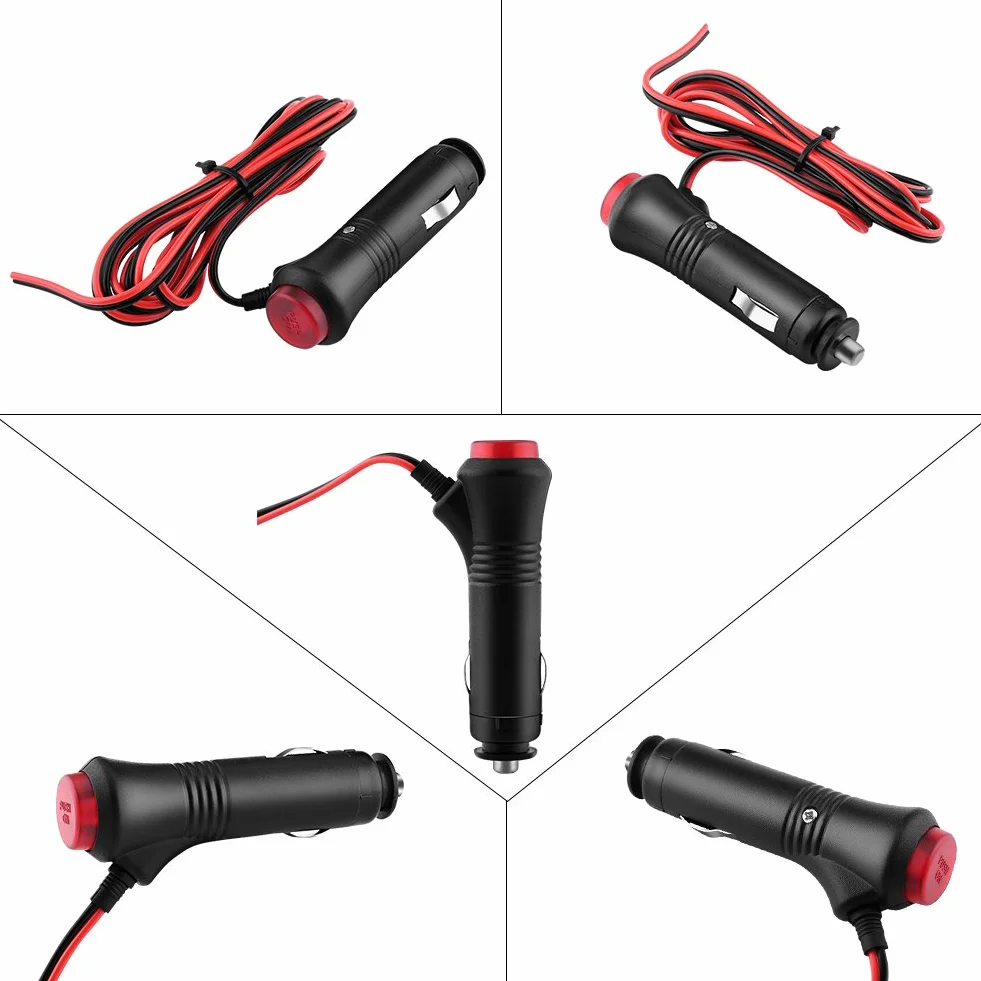 Wtyczka Zapalniczki Samochodowej 12V 24V Męski Adapter 1.5m