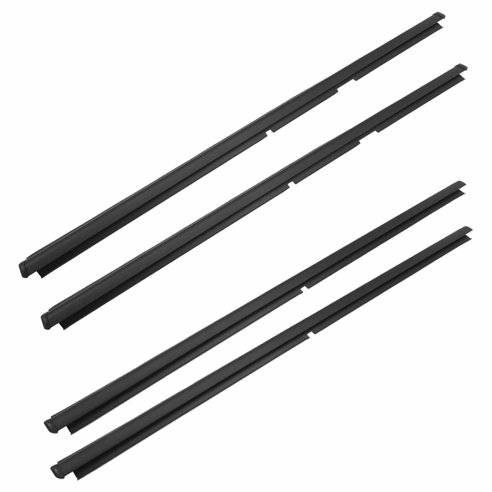 4 sztuki przednich tylnych listew okiennych 55135890AF, 55135891AF, 55135878AF, 55135879AF Window Sweep uszczelki okienne do Grand Cherokee II WJ WG 1998-2005, 4 sztuki