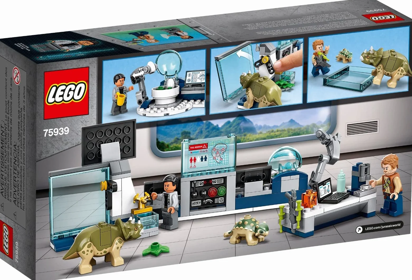 LEGO Jurassic World Laboratorium doktora Wu: 75939 ucieczka małych dinozaurów (164 elementy)