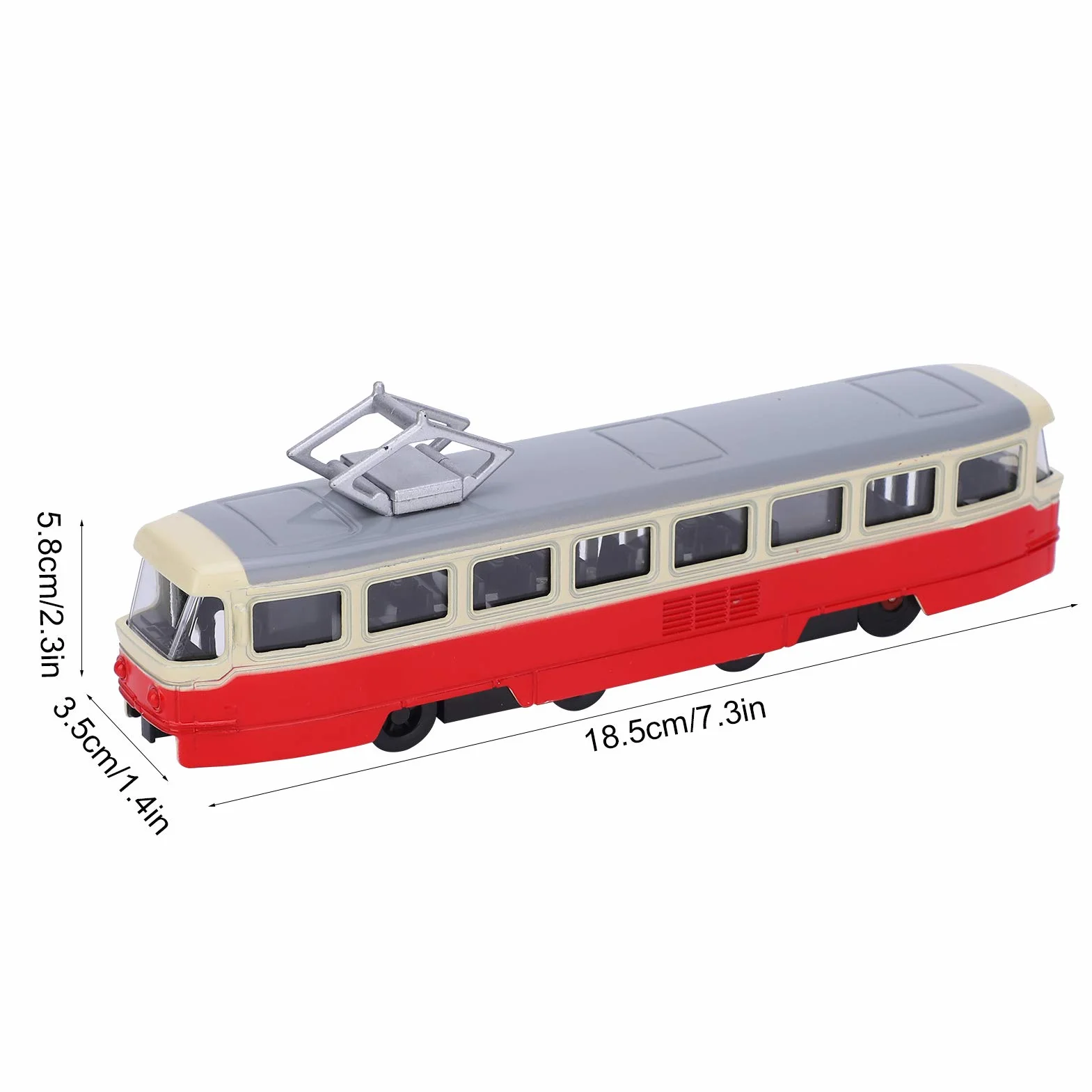 Zabawka samochodowa dla dzieci, zabawka samochodowa, model ze stopu światła i dźwięku, wspaniałe opakowanie pudełkowe, nadaje się do kolekcji, prezentów (klasyczny tramwaj czerwony)