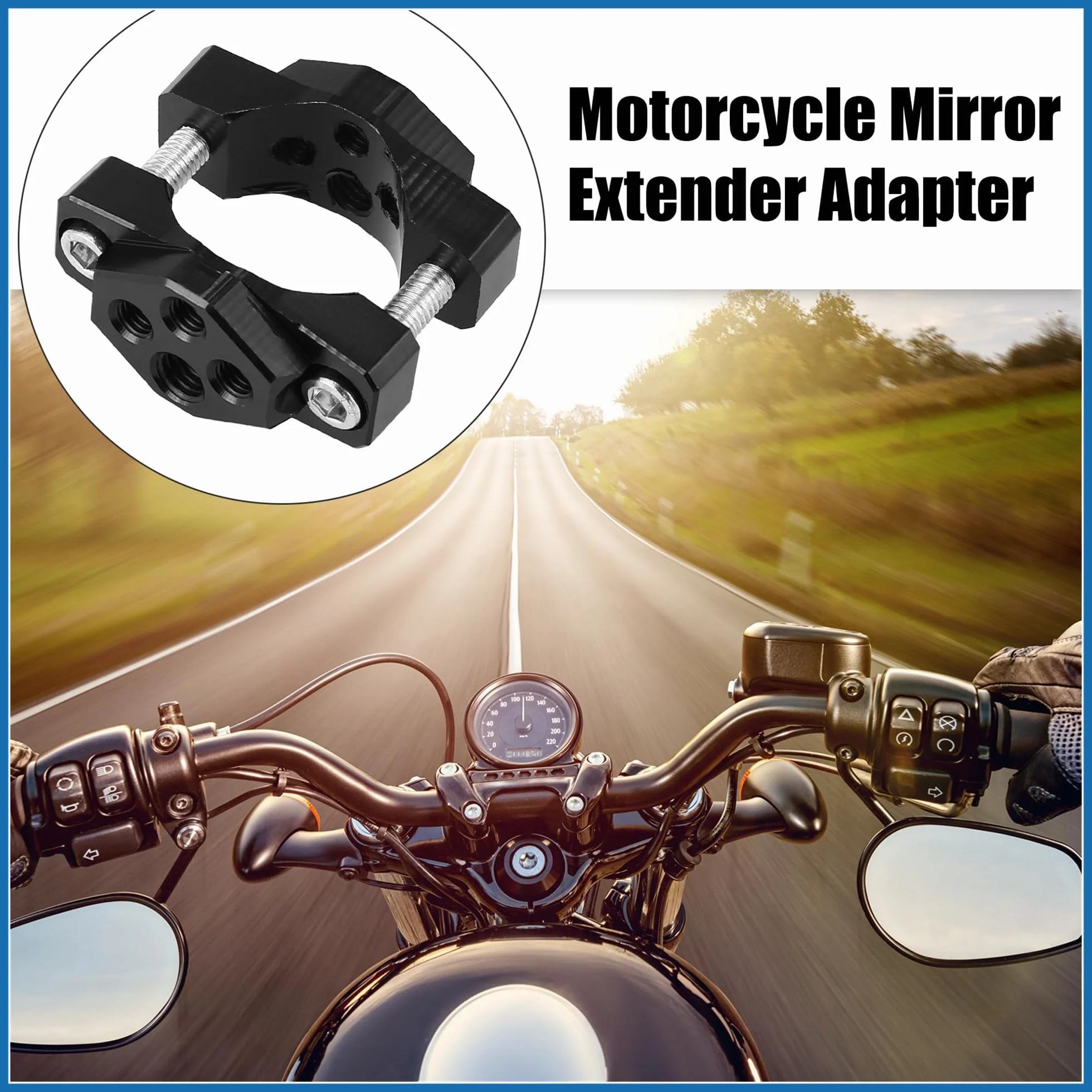 ABSOPRO Kierownica Zacisk do motocykla Sportbike 17-32 mm Czarny