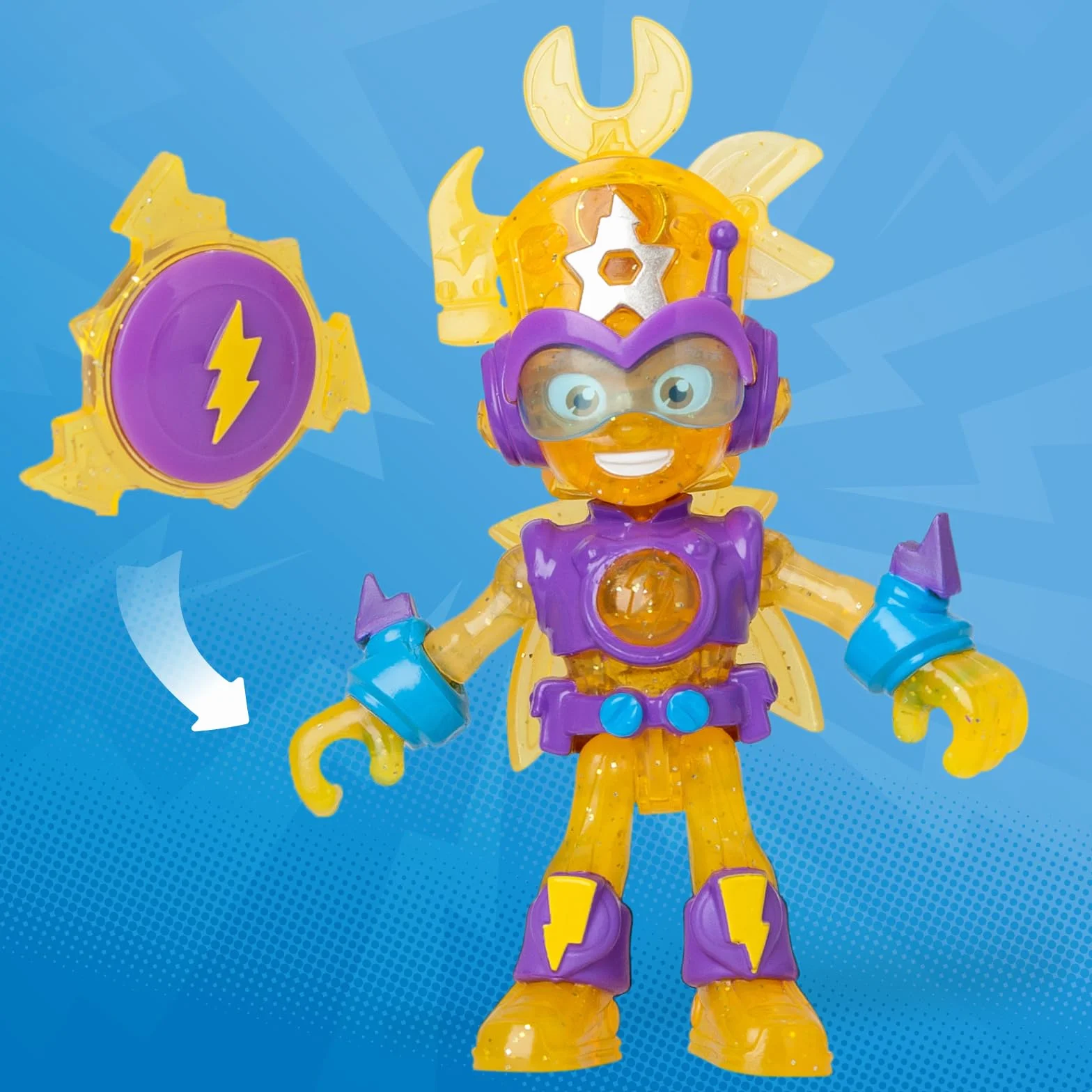 SUPERTHINGS KAZOOM Power Mission – Kazoom Kids. Figurka Multy z serialu TV „SuperThings Kazoom Power”. Zawartość: 1 Kazoom Kid, 1 ekskluzywny SuperThing, 1 akcesorium