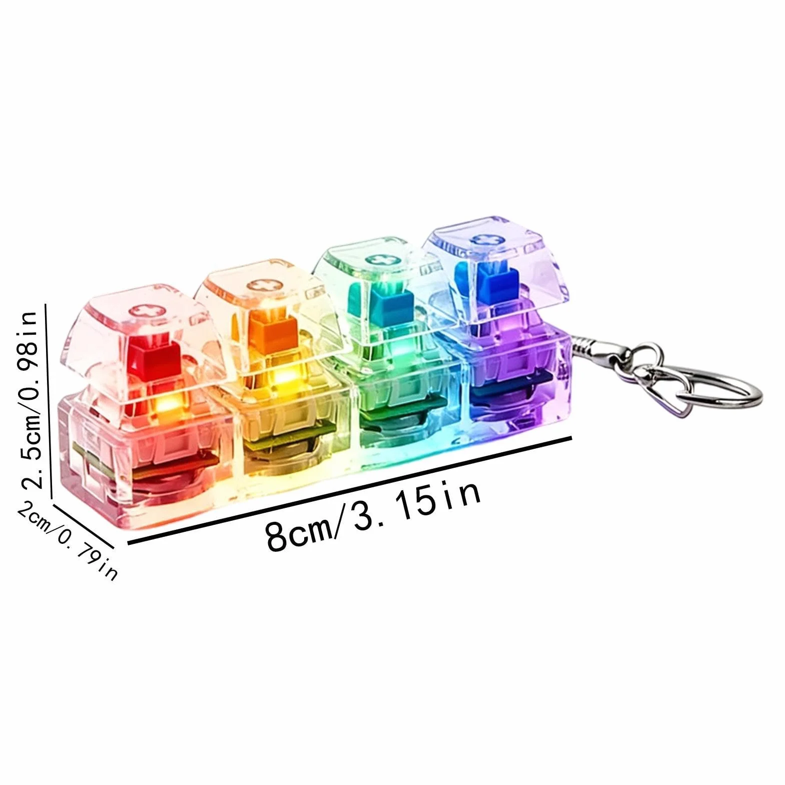 Fidget Clicker do klawiatury – mechaniczny przycisk do dekompresji, świecąca, przenośna zabawka sensoryczna do podróży, brelok łagodzący stres, akcesoria do szkoły, pracy