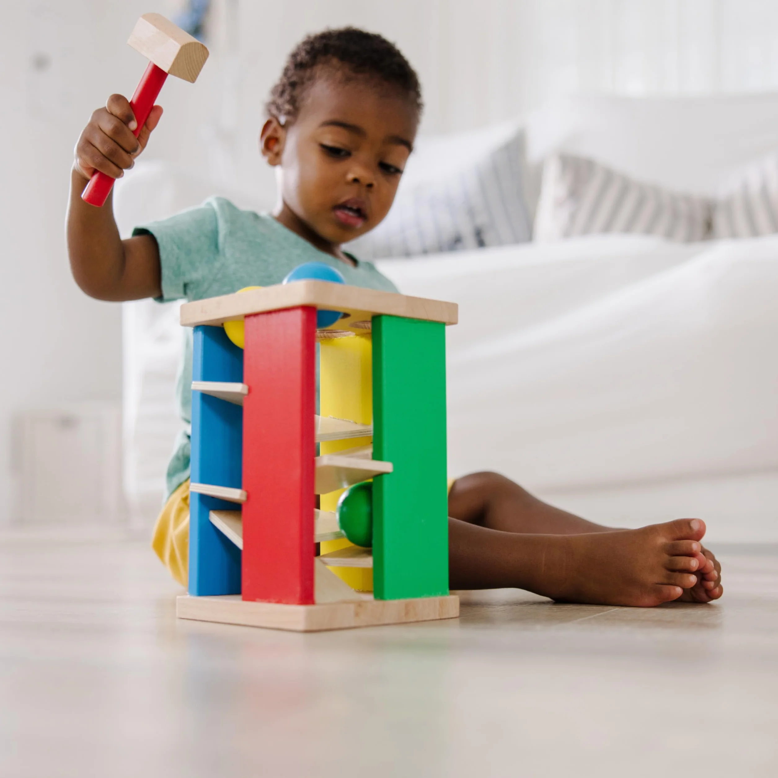 Melissa & Doug – wieża do wbijania i toczenia | zabawka rozwojowa | motoryka | rozwiązywanie problemów | 3+ | prezent dla chłopca lub dziewczynki