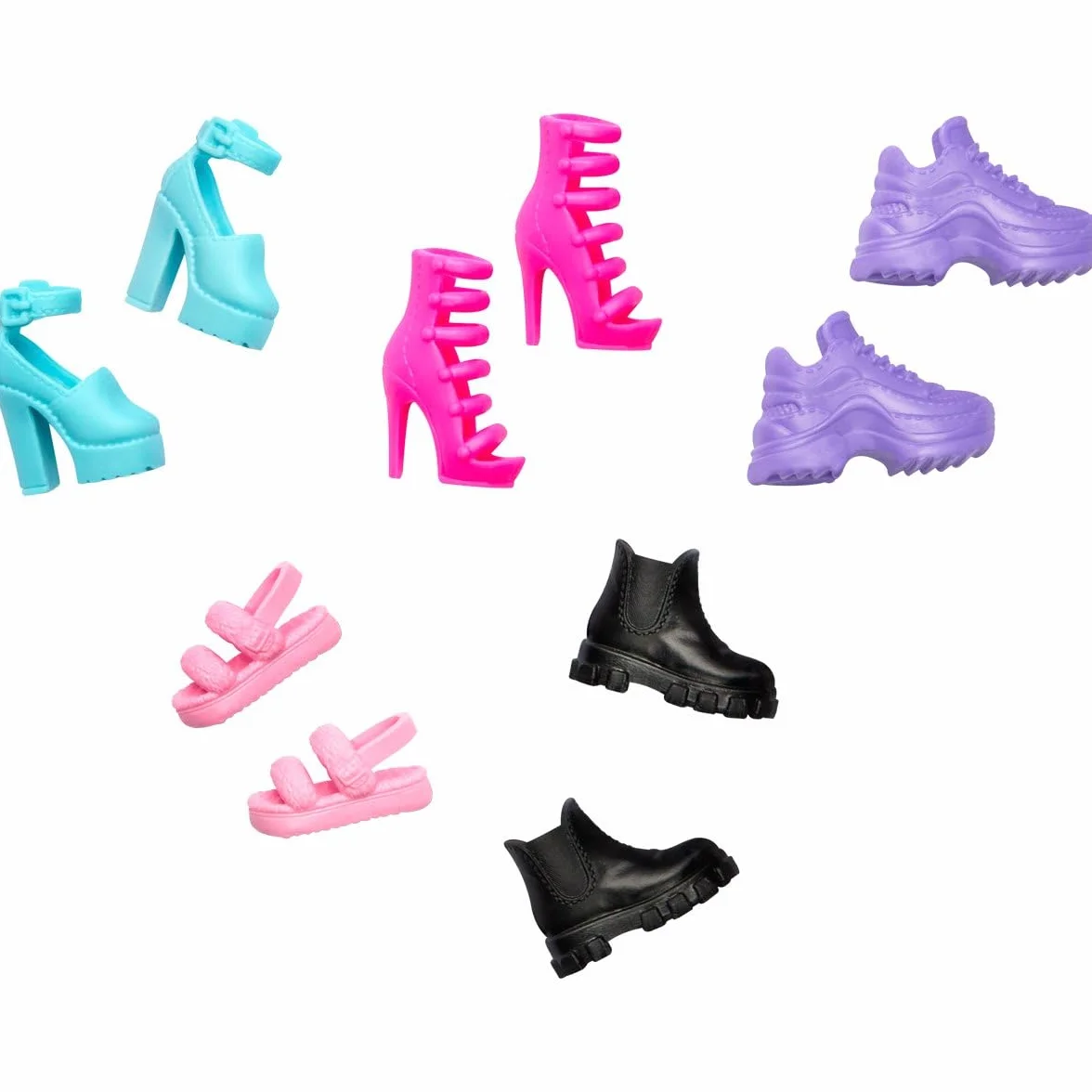 Barbie Fashion Pack HWV71 – zestaw 5 butów, obcasy, buty dla lalek Barbie
