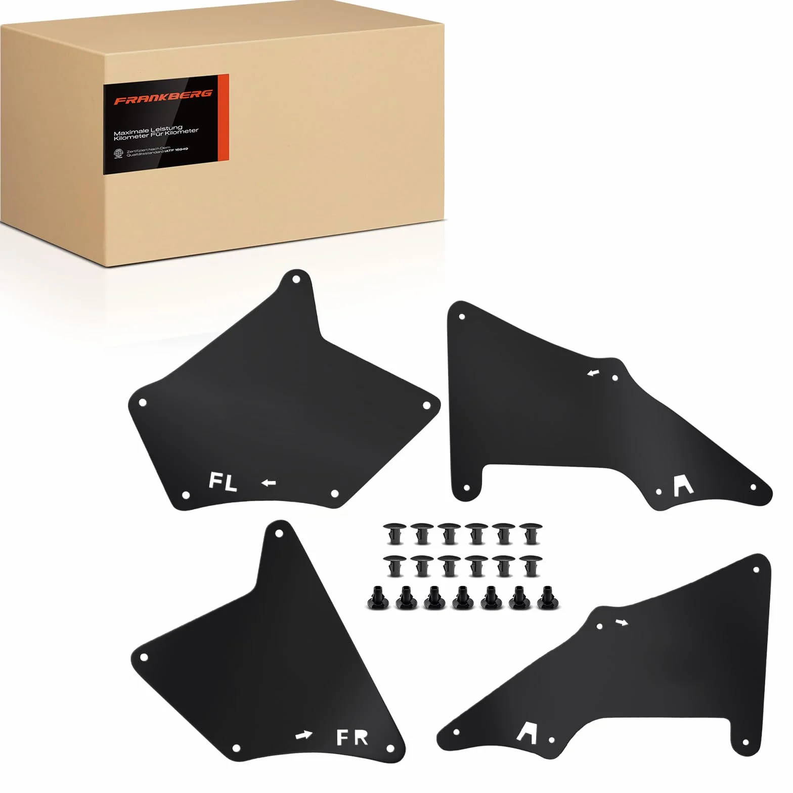 Frankberg 4 x osłona nadkola, wewnętrzny błotnik przedni i tylny do 4 Runner N21 FJ Cruiser GSJ1 Land Cruiser Prado J12 2001-2021, kolor czarny, tworzywo sztuczne, off-road, samochód