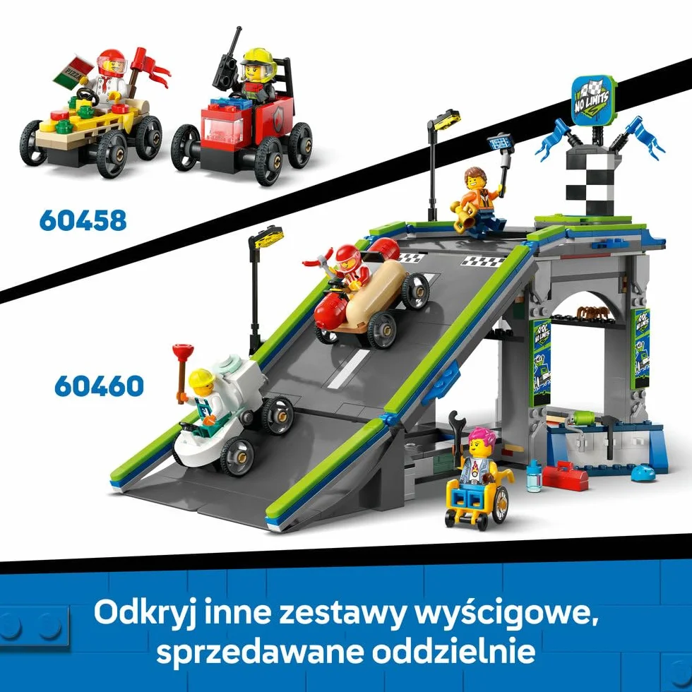 LEGO City Zestaw Wyścigówek: Samolot Kontra Łóżko Szpitalne, Konstrukcyjna Zabawka dla Dziecka do Zbudowania, Pojazdy z Minifigurkami, Kreatywny Prezent dla 5-latka, dla Chłopca i Dziewczynki, 60459
