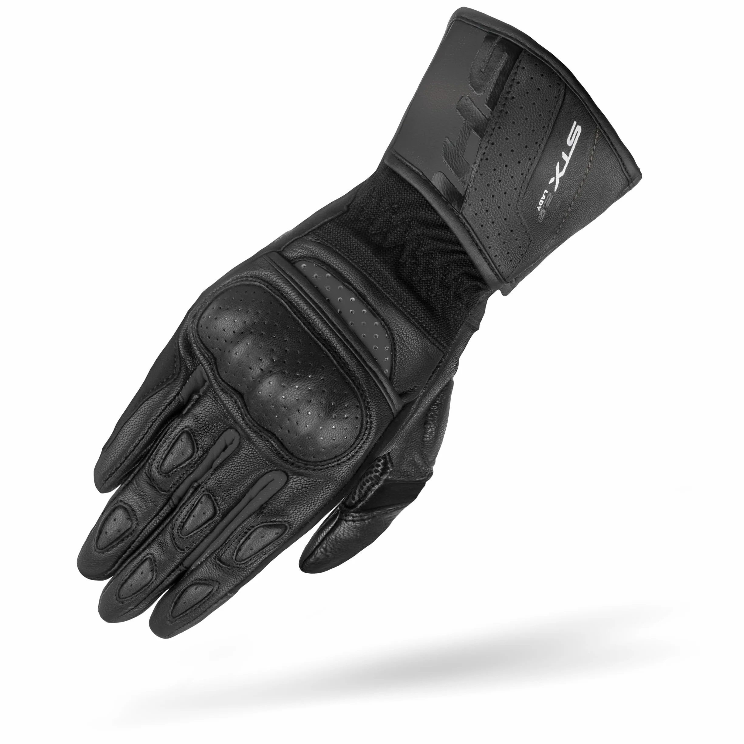 SHIMA STX Rękawice motocyklowe, damskie, skórzane, długie, letnie, dla motocyklistów, pancerne ochraniacze motocyklowe, perforowane, wentylowane, wzmocnione do ekranu dotykowego, do sportów