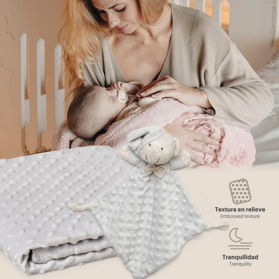 Interbaby Koc z bąbelków koralowych 80 x 110 cm + model przytulanki 28 x 17 cm