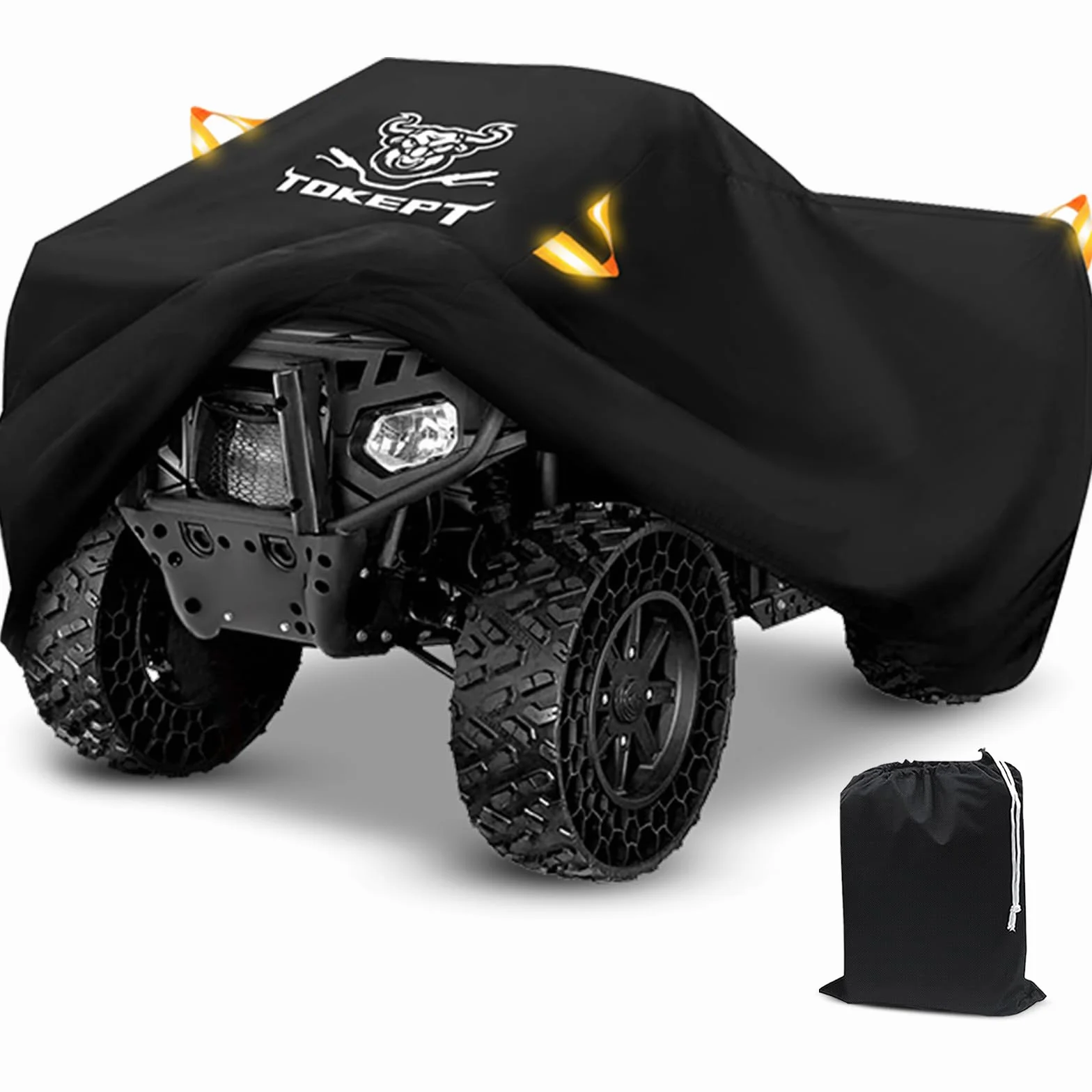 Pokrowiec na ATV, wodoodporny, wytrzymały pokrowiec na czterokołowiec i quada, całoroczny, odporny na warunki atmosferyczne i UV, do Polaris″, Kawasaki, Yamaha, Suzuki, Honda (czarny, XL)