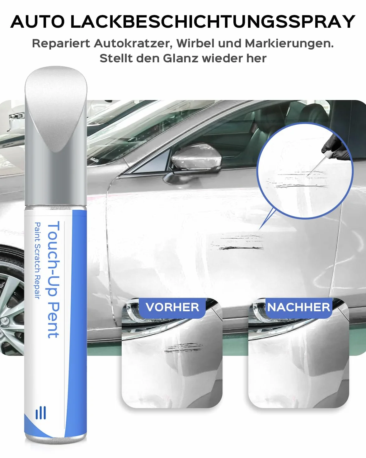 Pisak do lakieru Mazda 25D/26G Snowflake White Pearl Tricoat – Dokładne dopasowanie do wgnieceń i rys