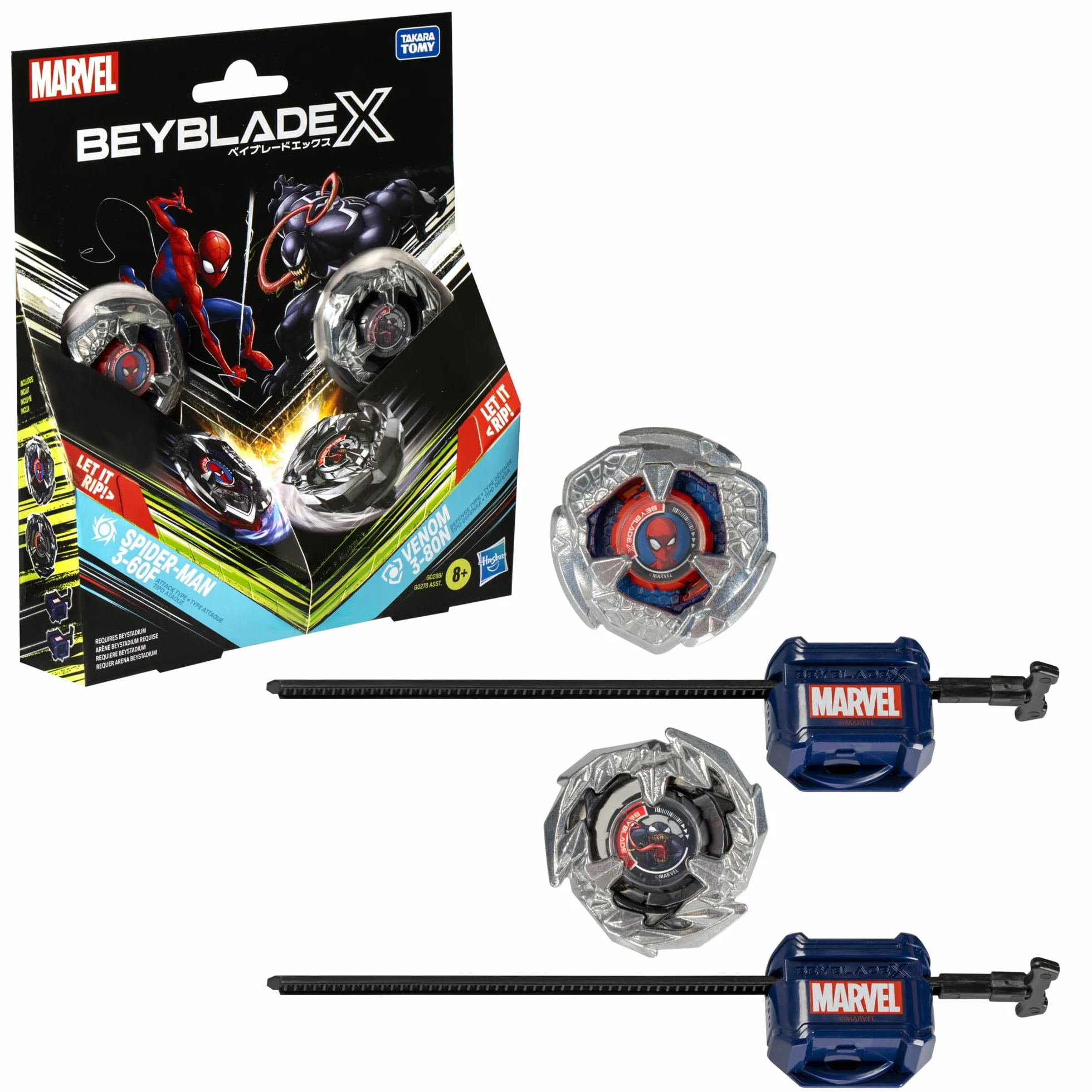 Wielopak Beyblade X Marvel Collab Spider-Man 3-60F kontra Venom 3-80N