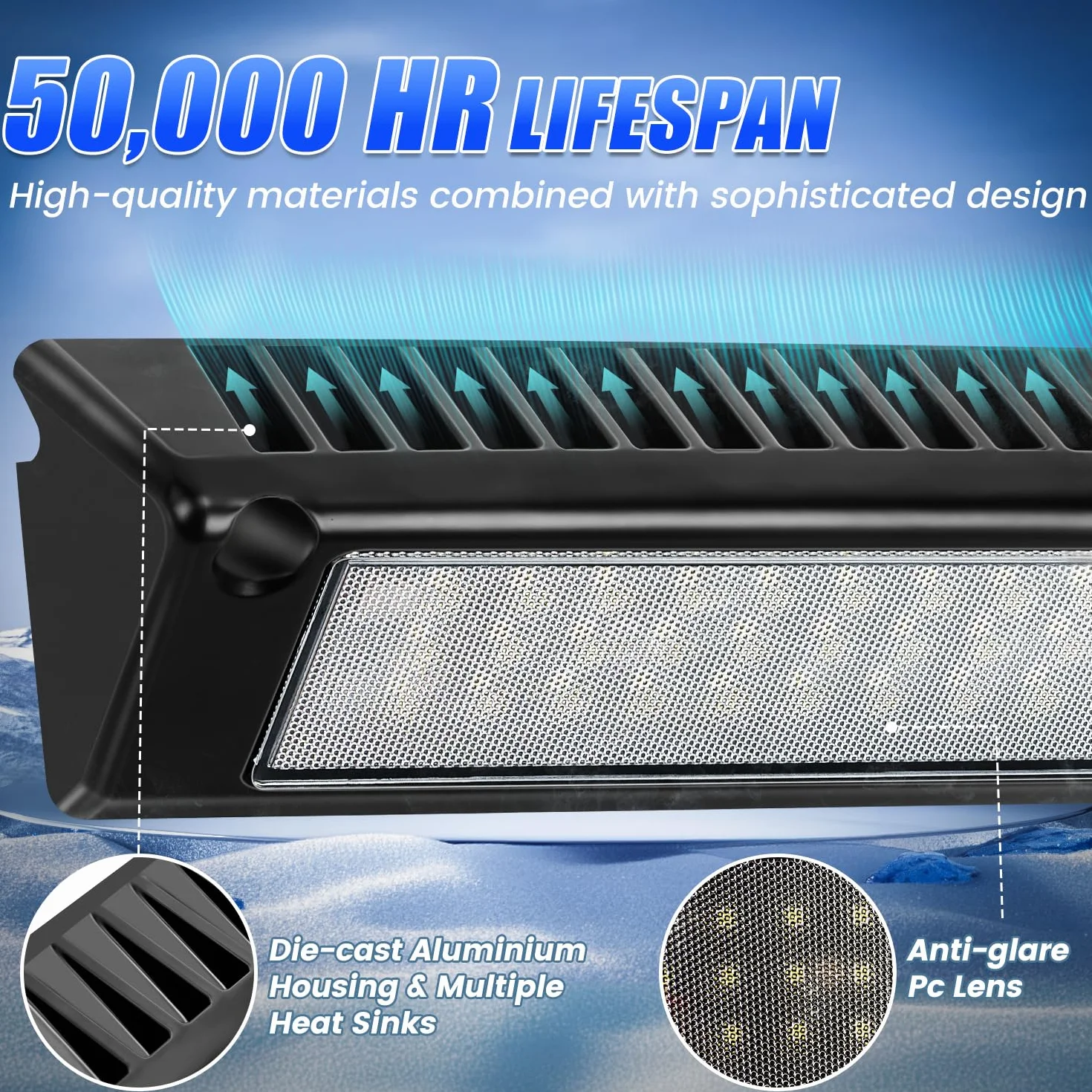 SUPAREE Oświetlenie LED 12 V lampa kempingowa zewnętrzna markiza 6000 K biała 2000 lm IP67 wodoodporna